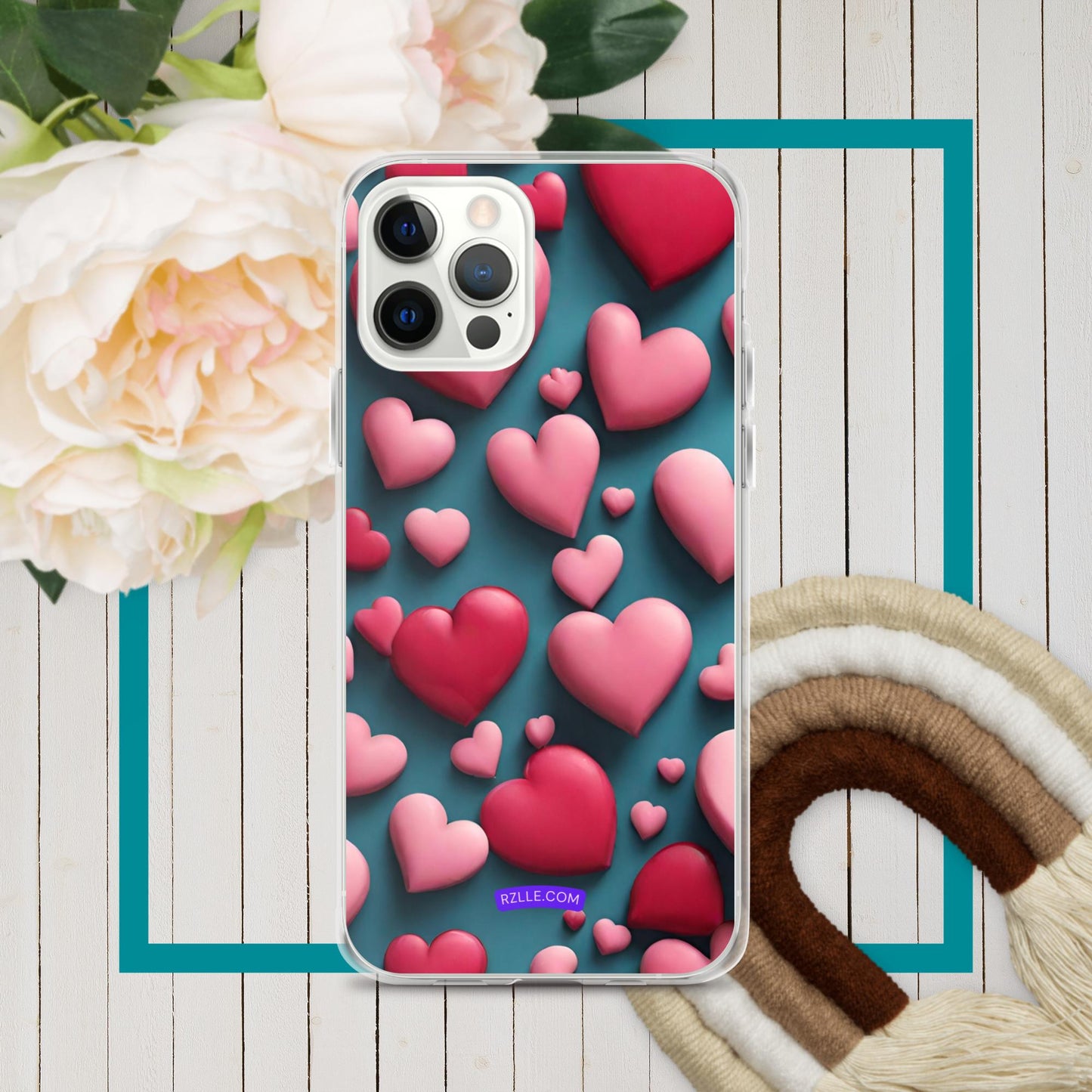 Clay Hearts Clear Phone Case for iPhone®