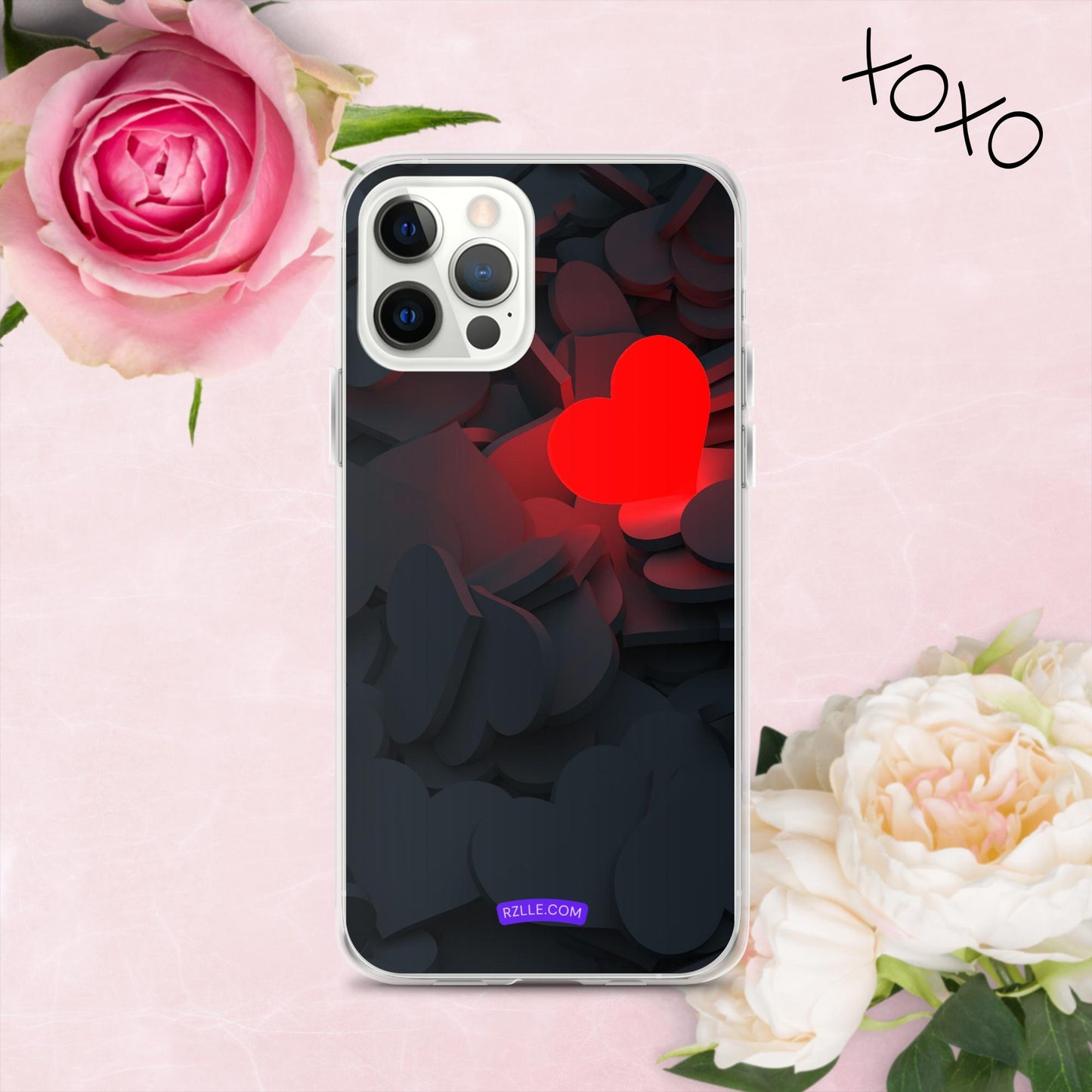 Glowing Heart Clear Phone Case for iPhone®