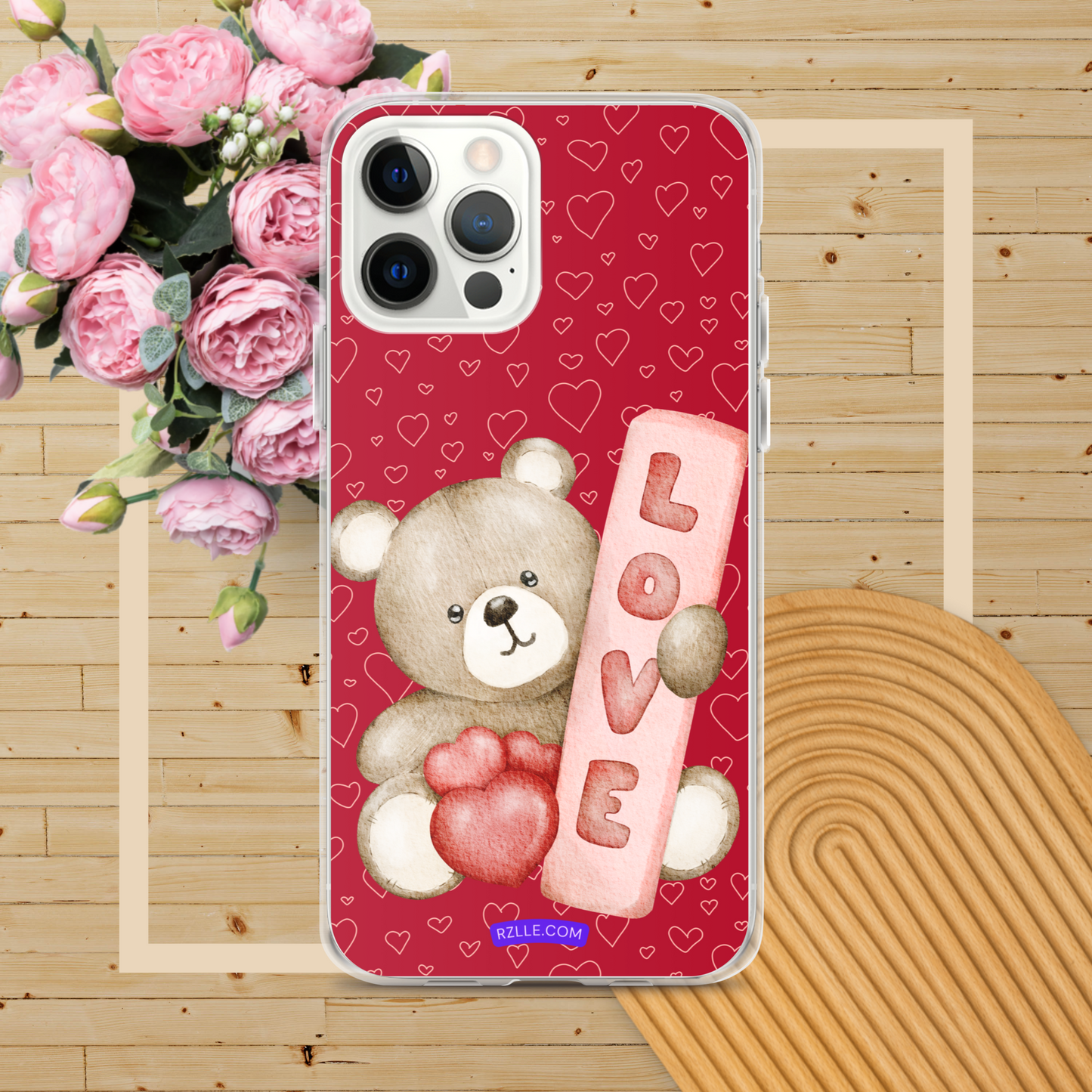 Bear Love & Hearts Clear Phone Case for iPhone®