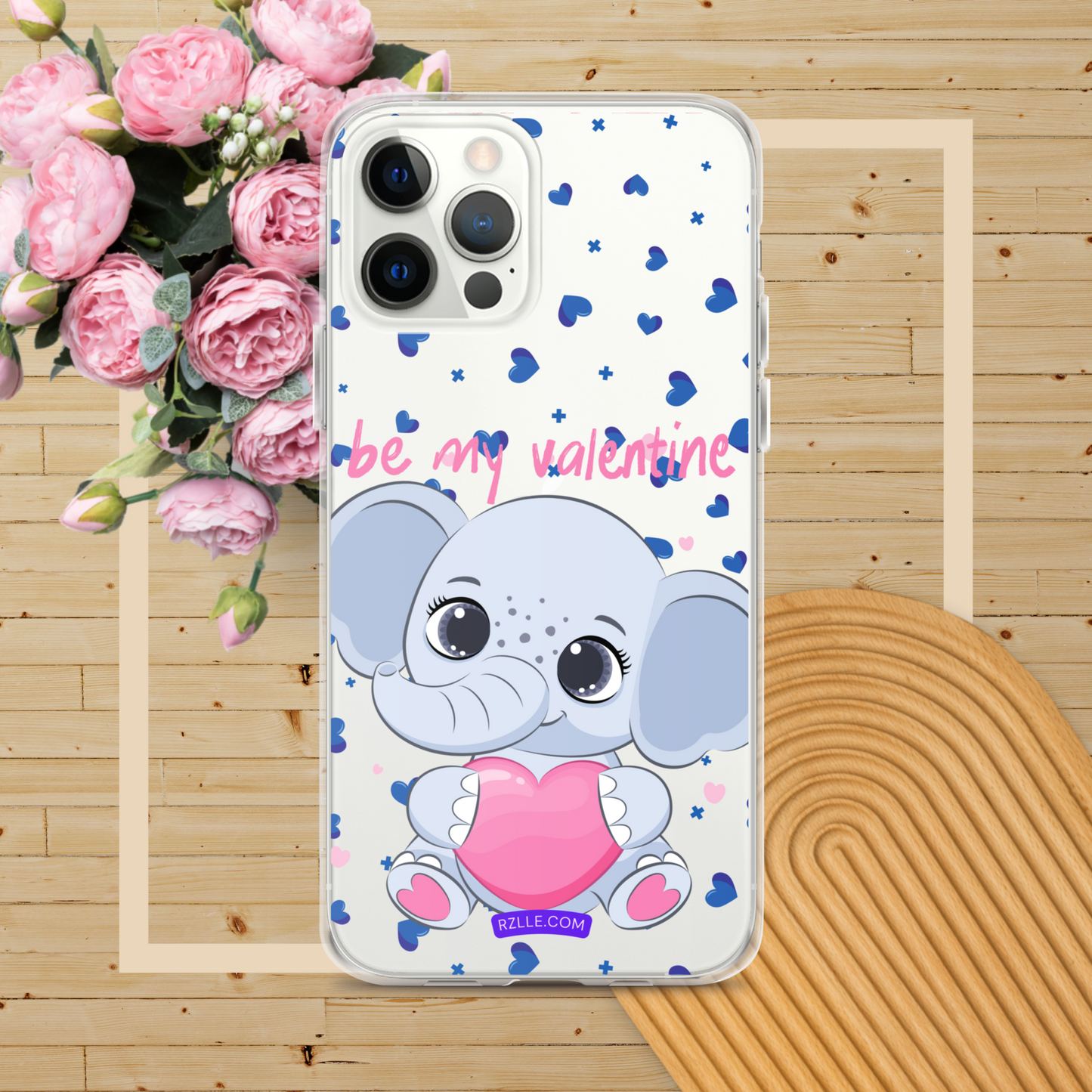 Cute Elephant Be My Valentine Clear Phone Case for iPhone®