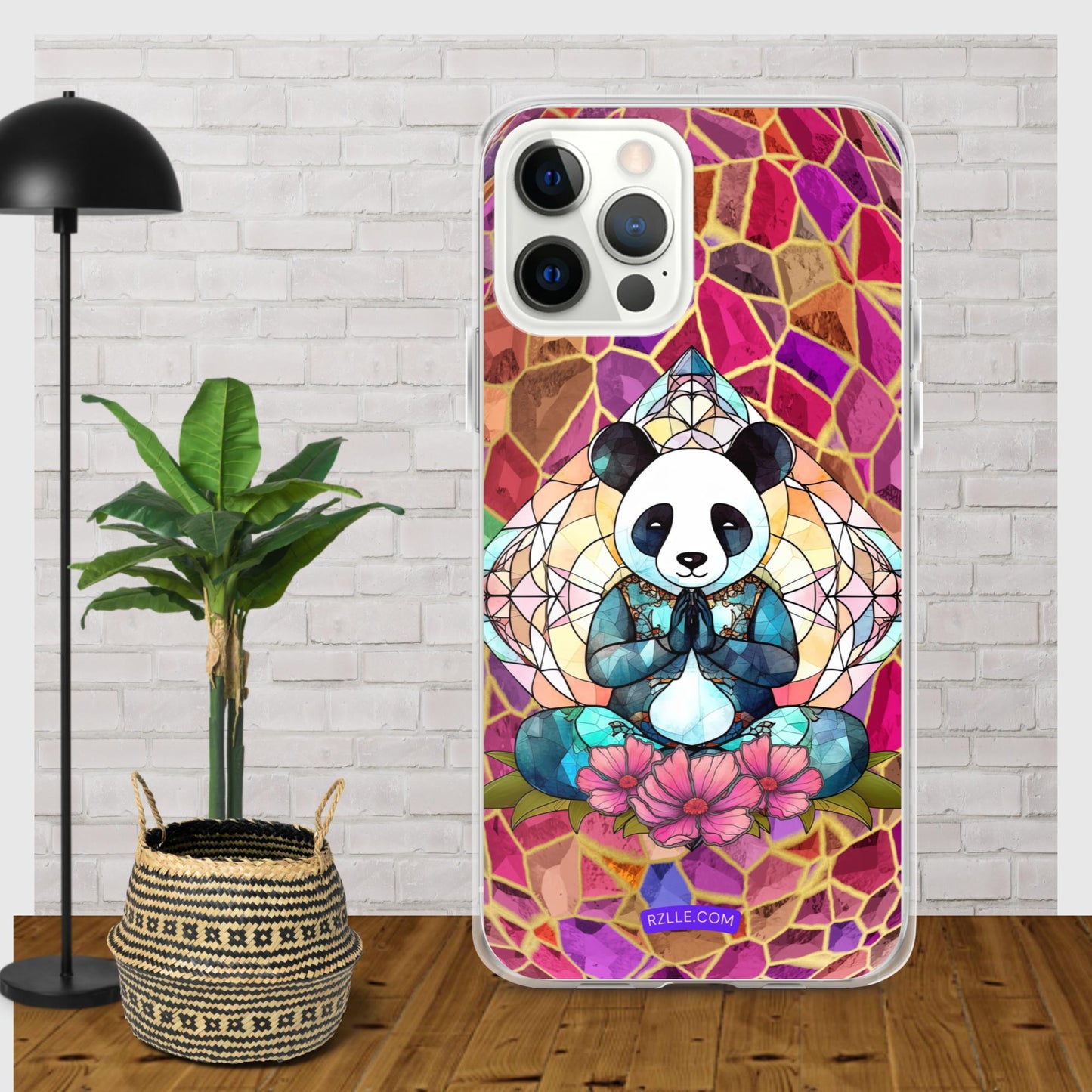 Panda Stained Glass Clear Phone Case for iPhone®