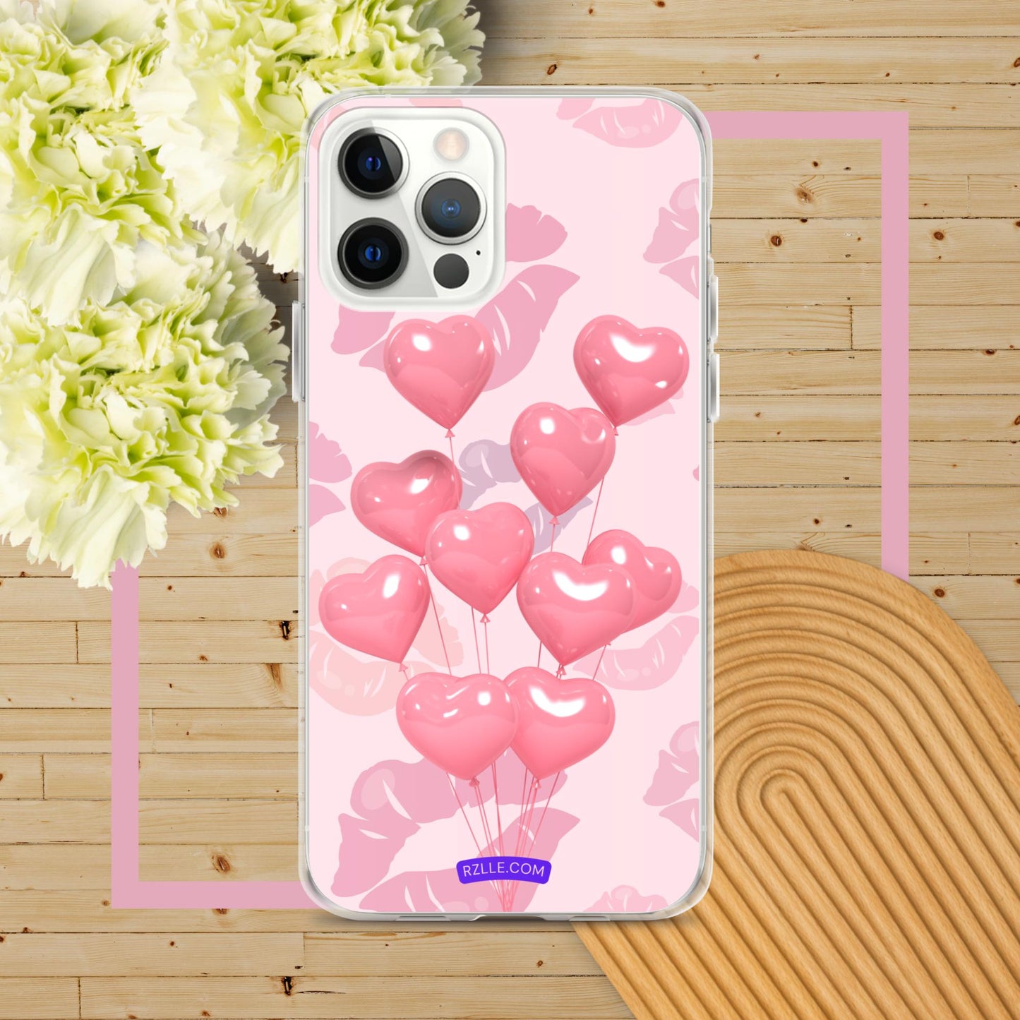 Pink Balloon Hearts Clear Phone Case for iPhone®