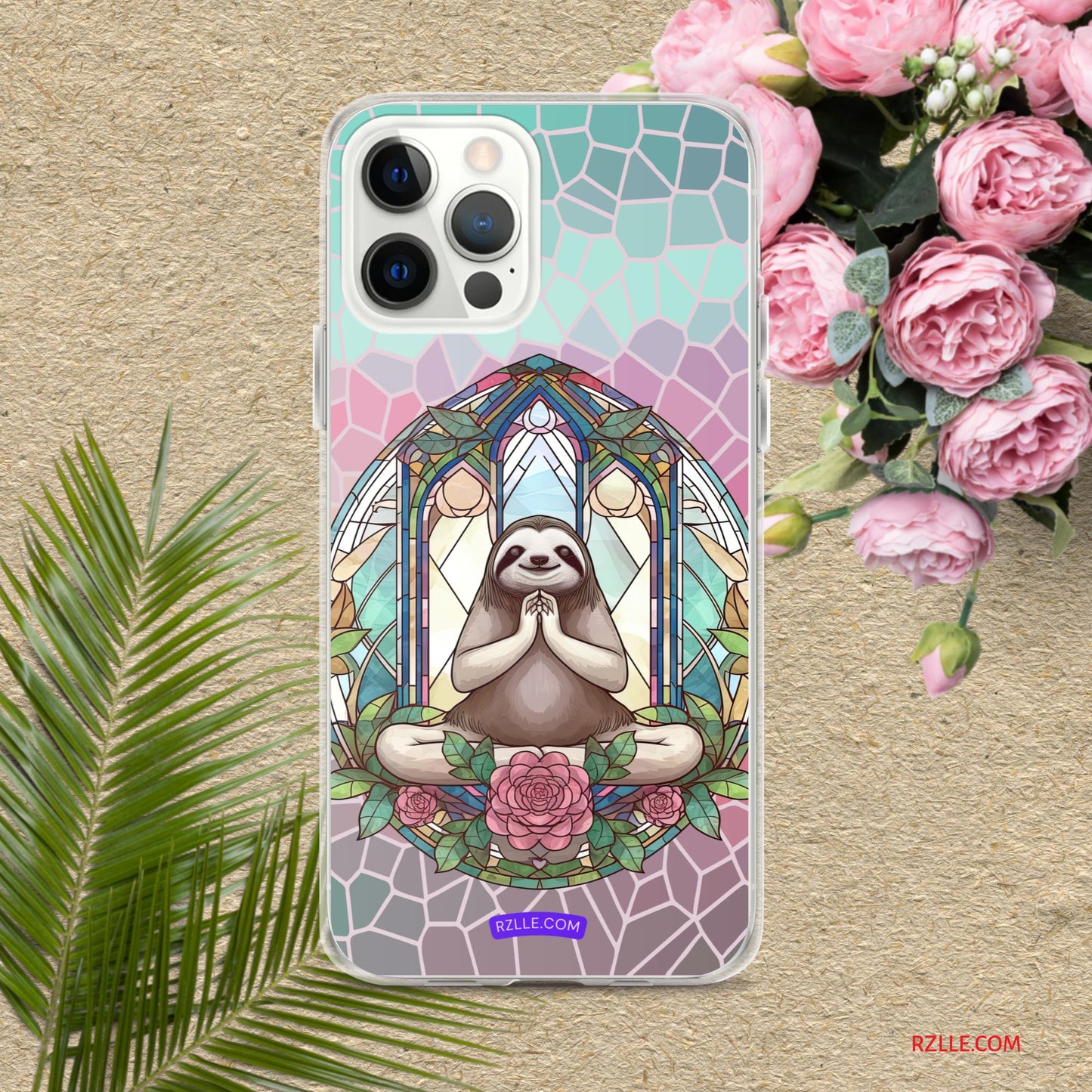 Sloth Stained Glass Clear Phone Case for iPhone®