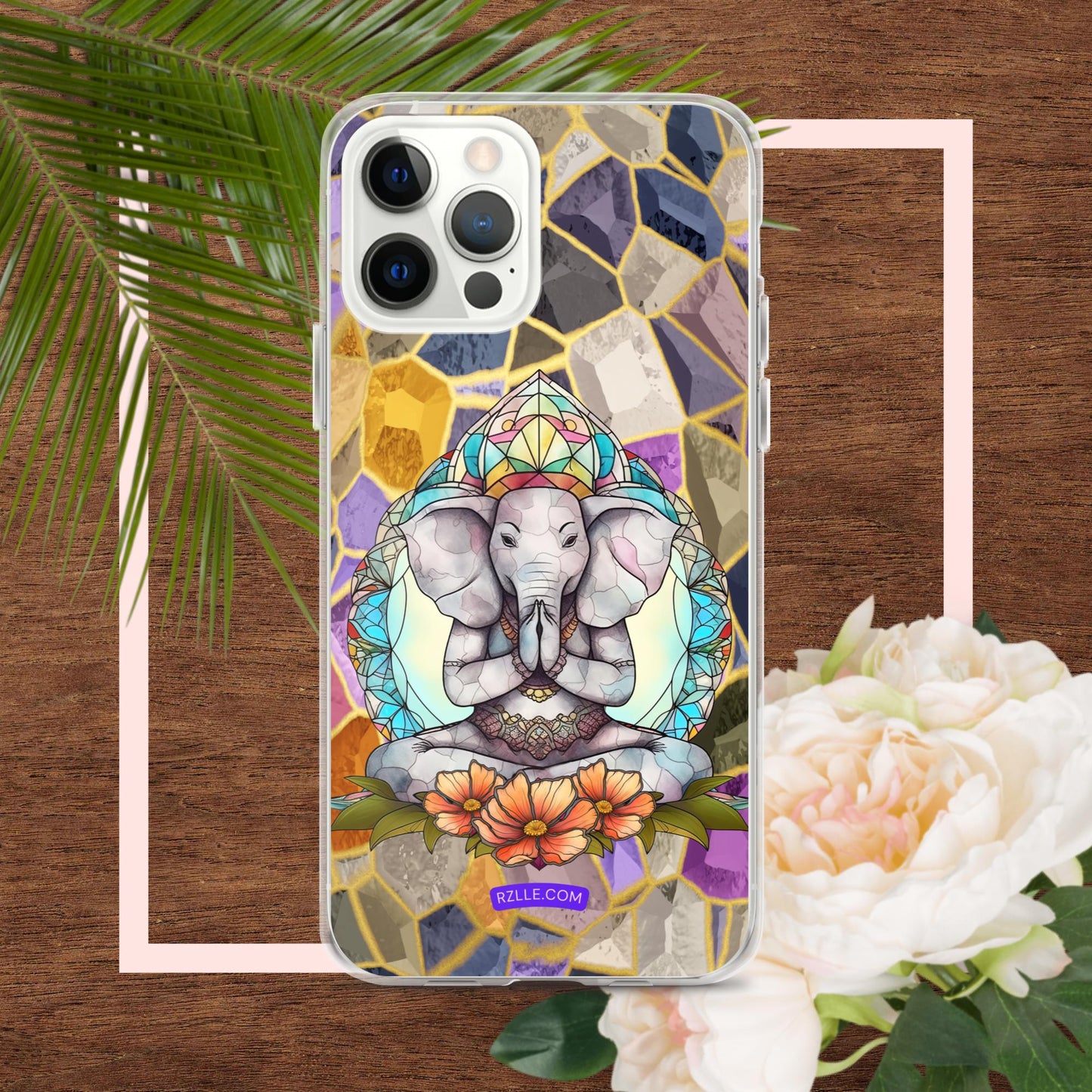 Zen Elephant Stained Glass Clear Phone Case for iPhone®