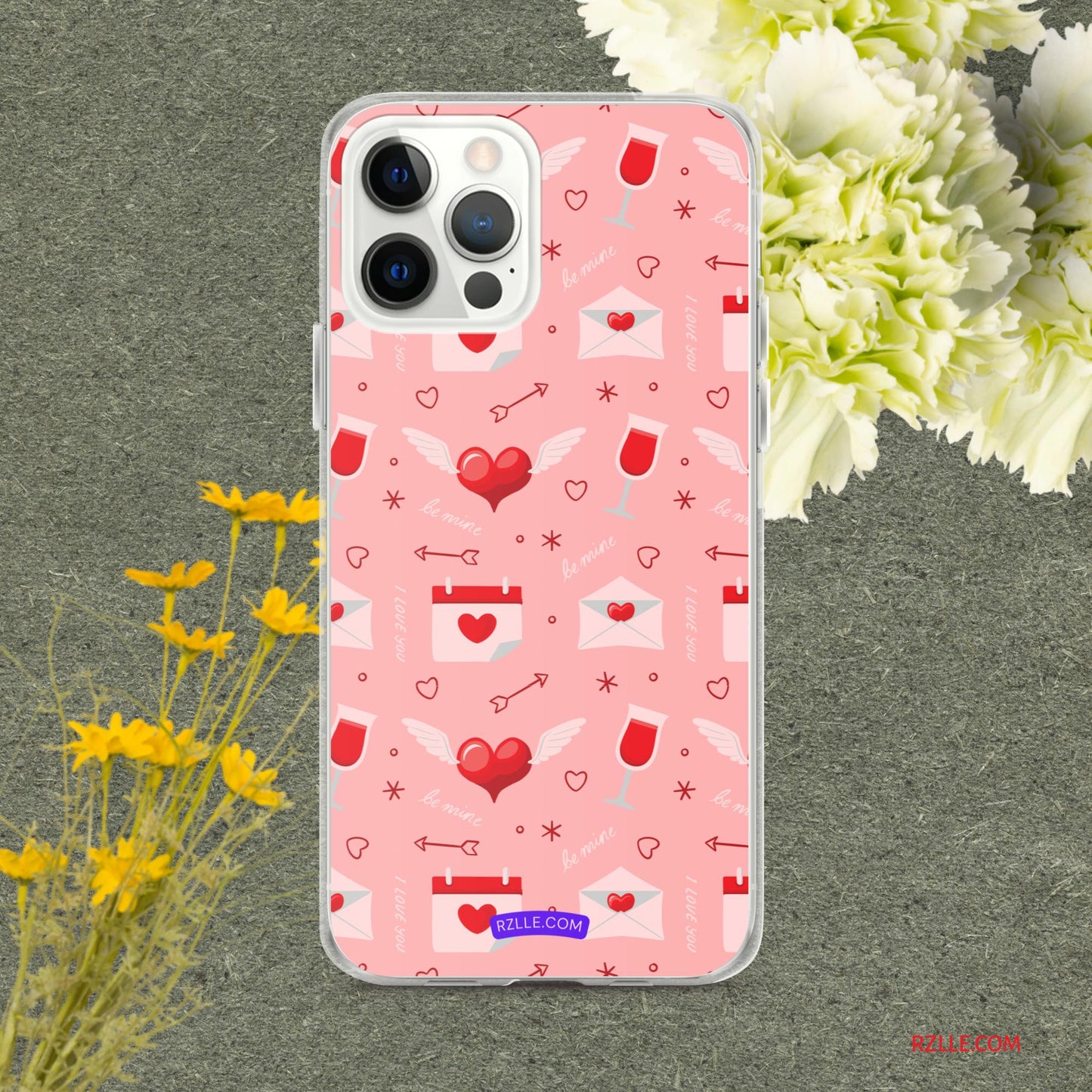 Red Flying Hearts Clear Phone Case for iPhone®