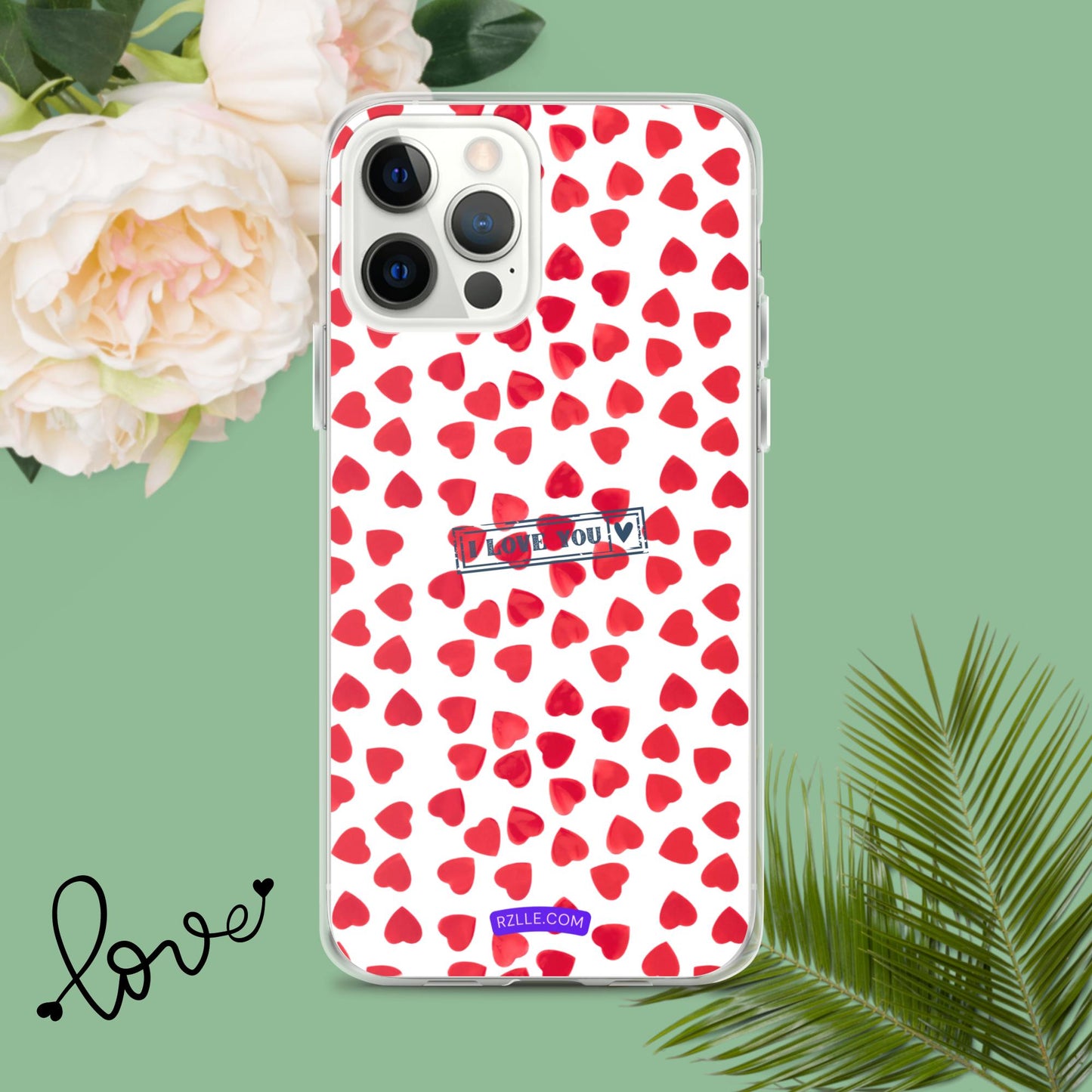 Little Red Hearts Clear Phone Case for iPhone®