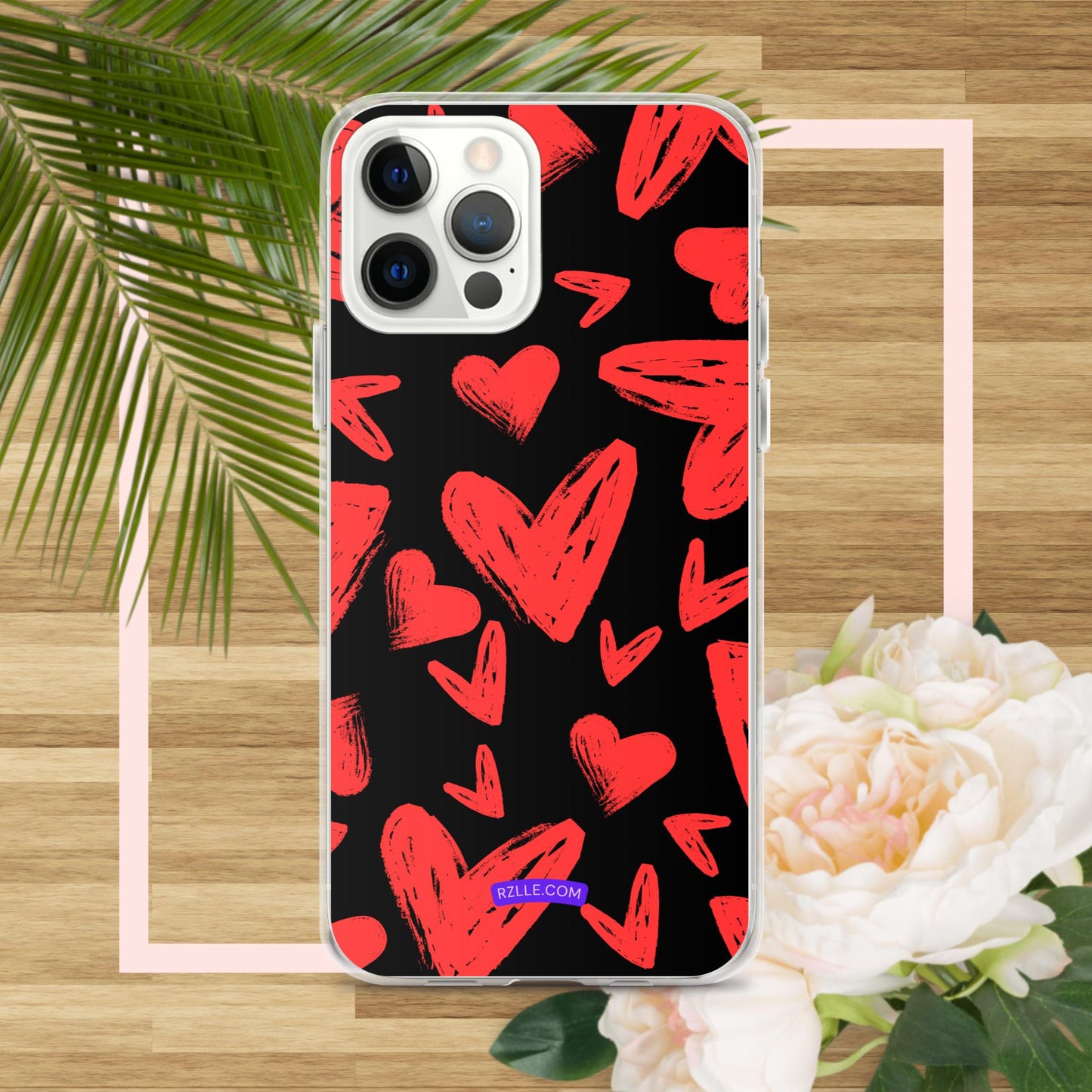 Funky Red Hearts  Clear Phone Case for iPhone®