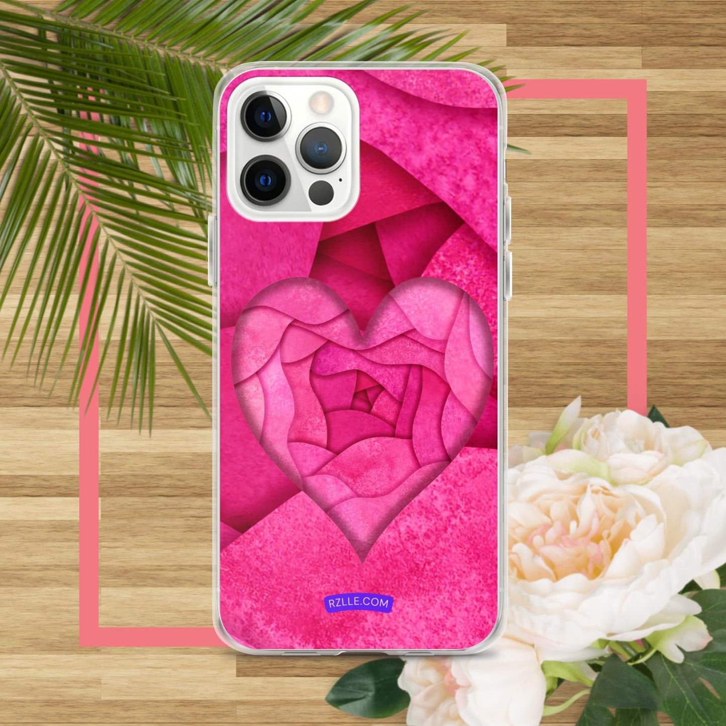 Pink Paper Hearts  Clear Phone Case for iPhone®