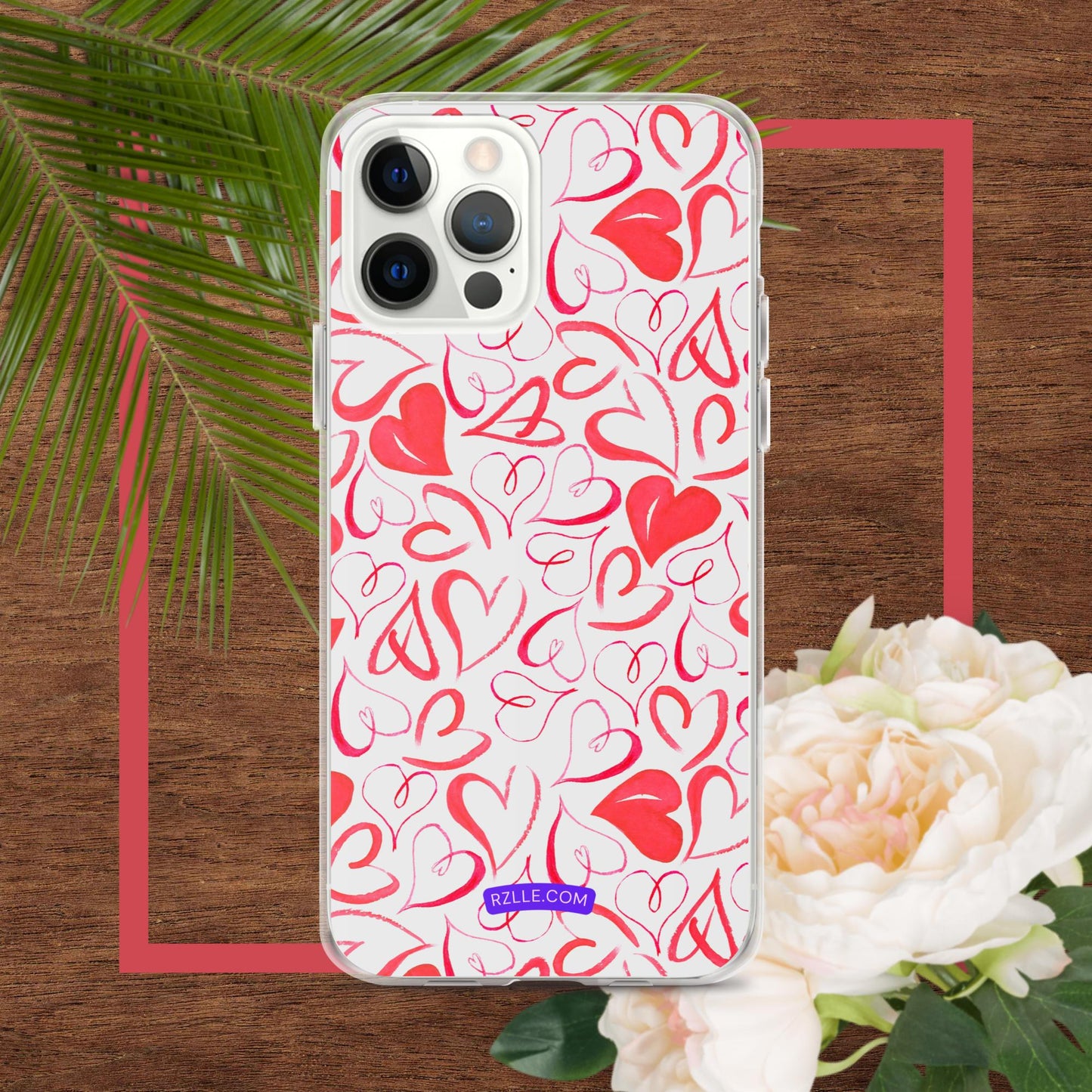 Watercolor Hearts Clear Phone Case for iPhone®