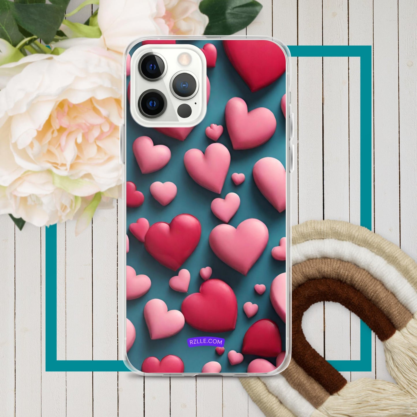 Clay Hearts Clear Phone Case for iPhone®