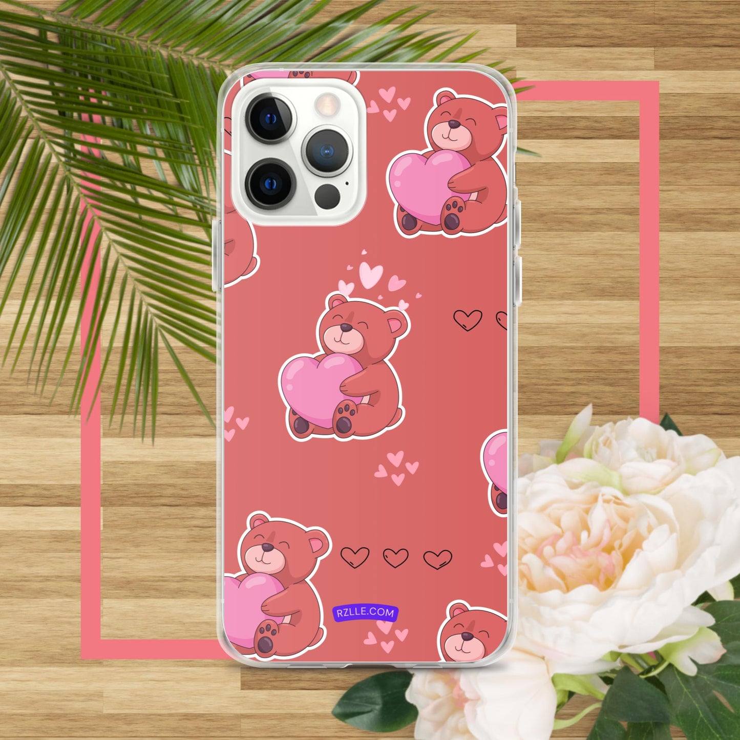 Bear Hug  Heart Clear Phone Case for iPhone®