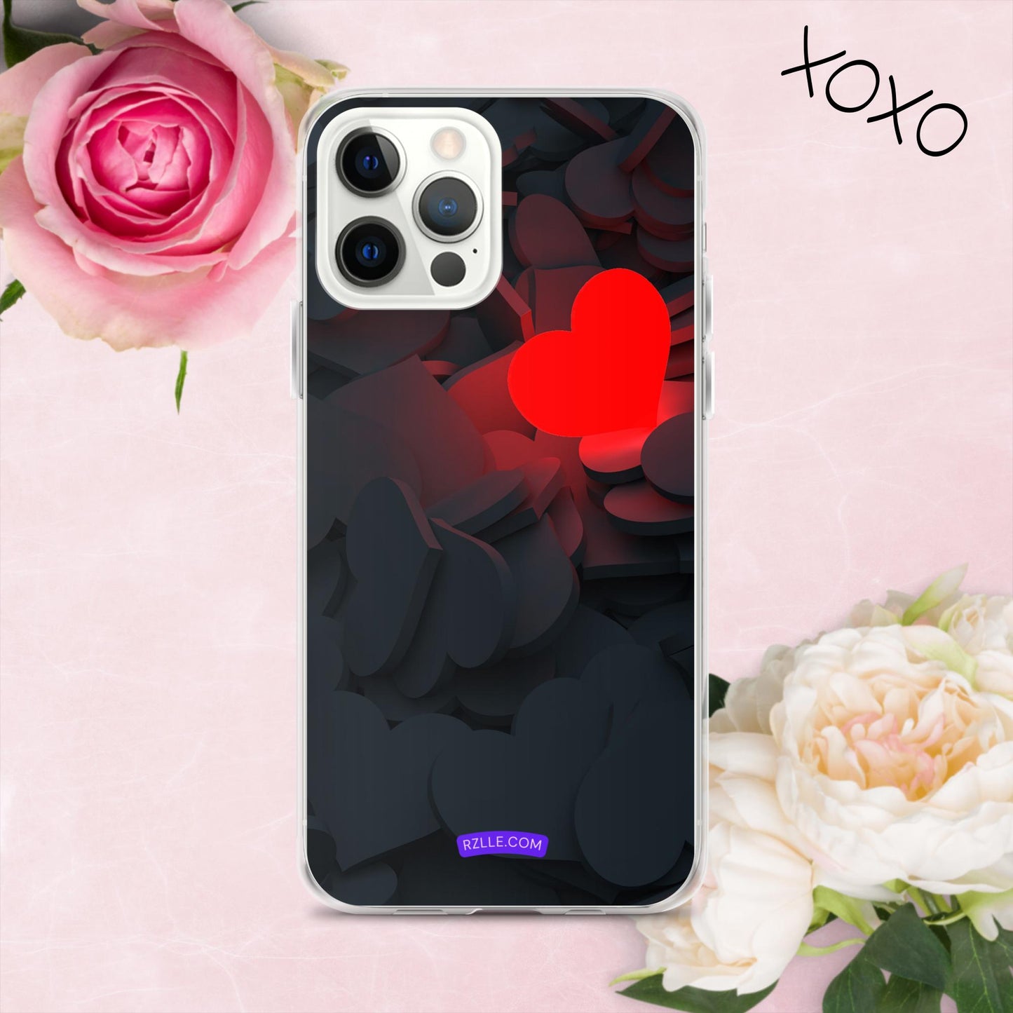 Glowing Heart Clear Phone Case for iPhone®