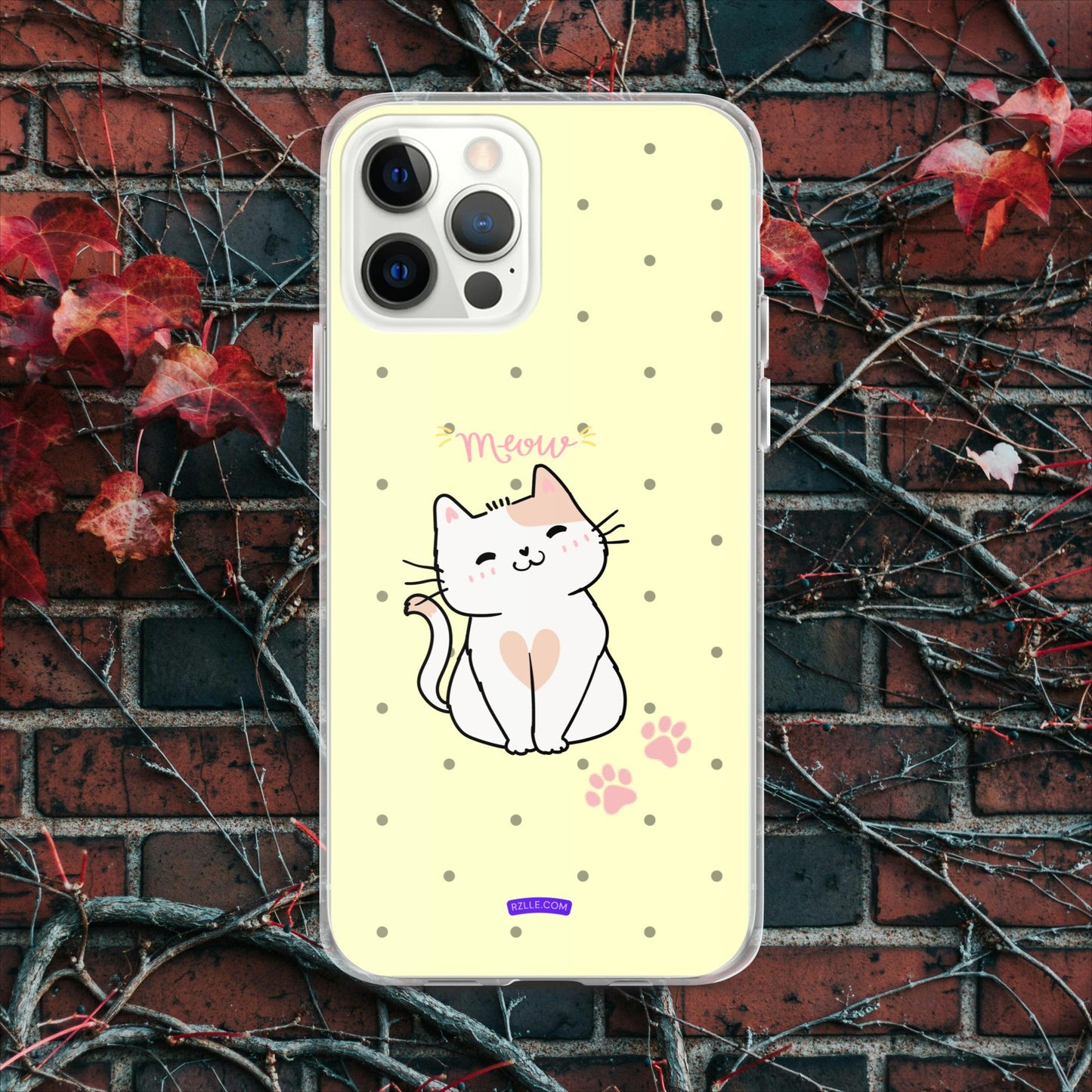 Cute White Cat Clear Case for iPhone®