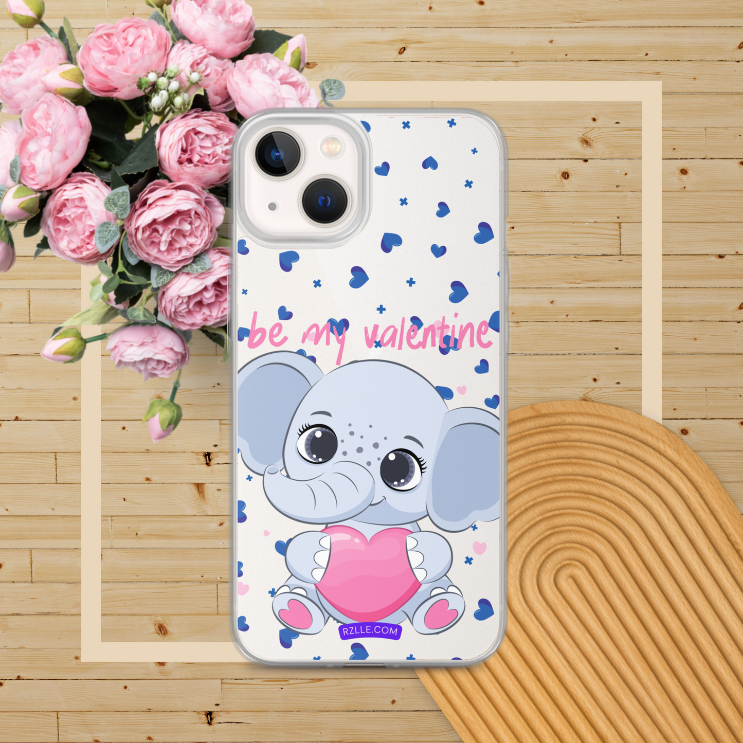 Cute Elephant Be My Valentine Clear Phone Case for iPhone®