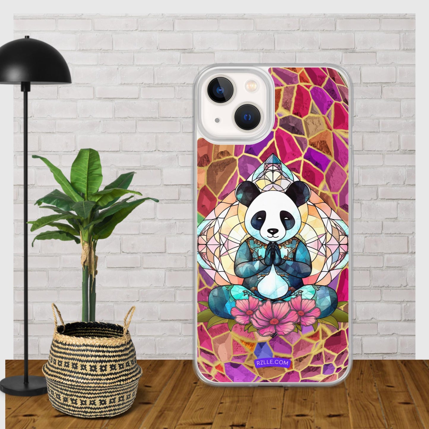 Panda Stained Glass Clear Phone Case for iPhone®