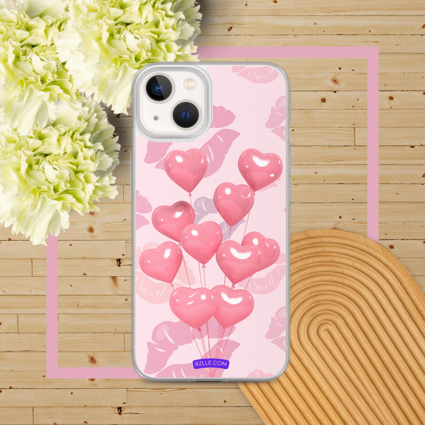 Pink Balloon Hearts Clear Phone Case for iPhone®