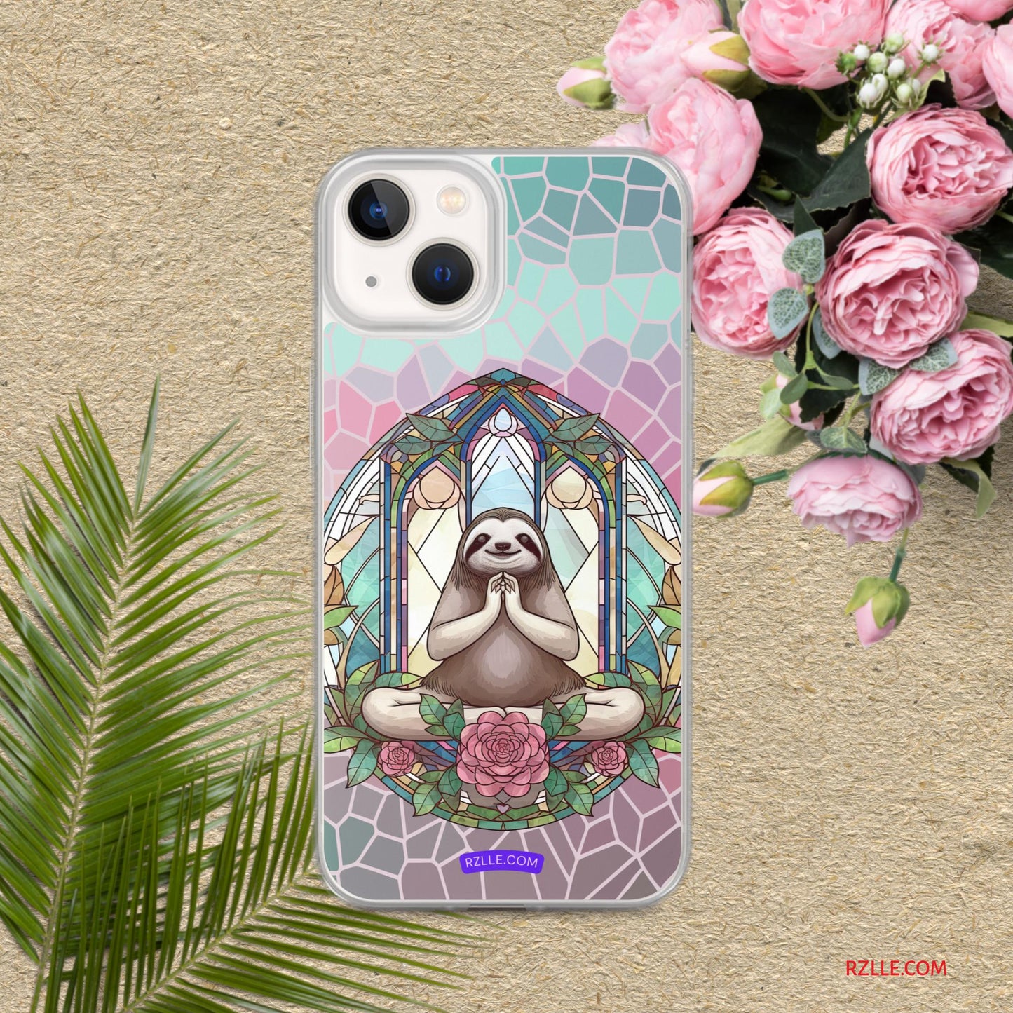 Sloth Stained Glass Clear Phone Case for iPhone®