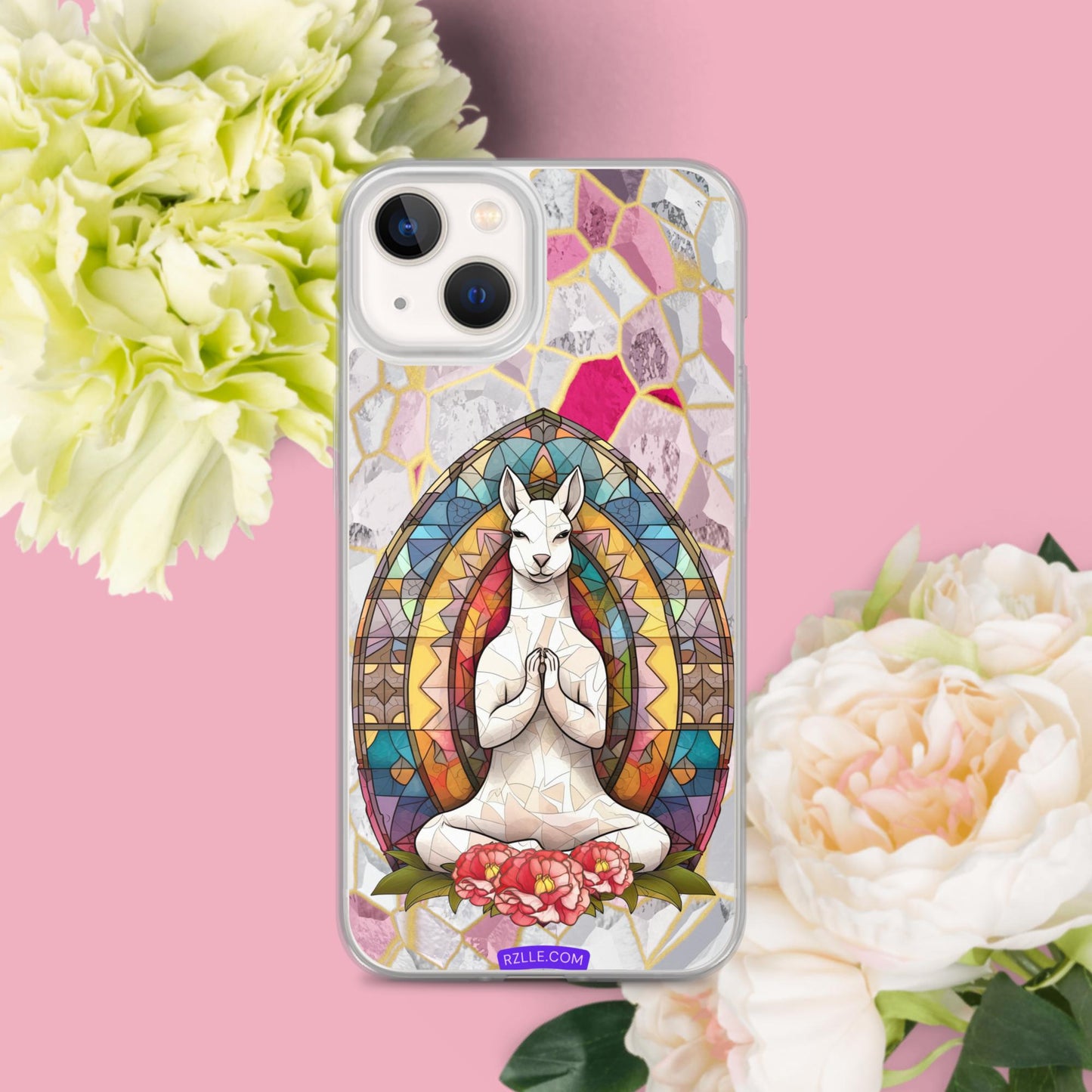 Kangaroo Stained Glass Clear Phone Case for iPhone®