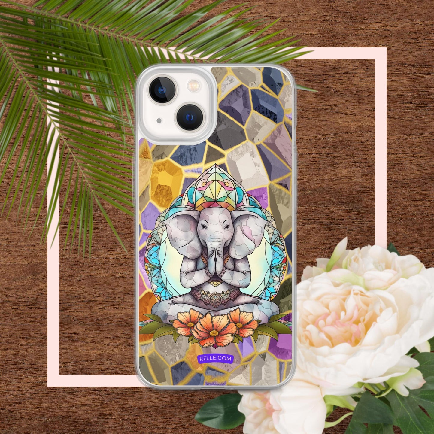 Zen Elephant Stained Glass Clear Phone Case for iPhone®