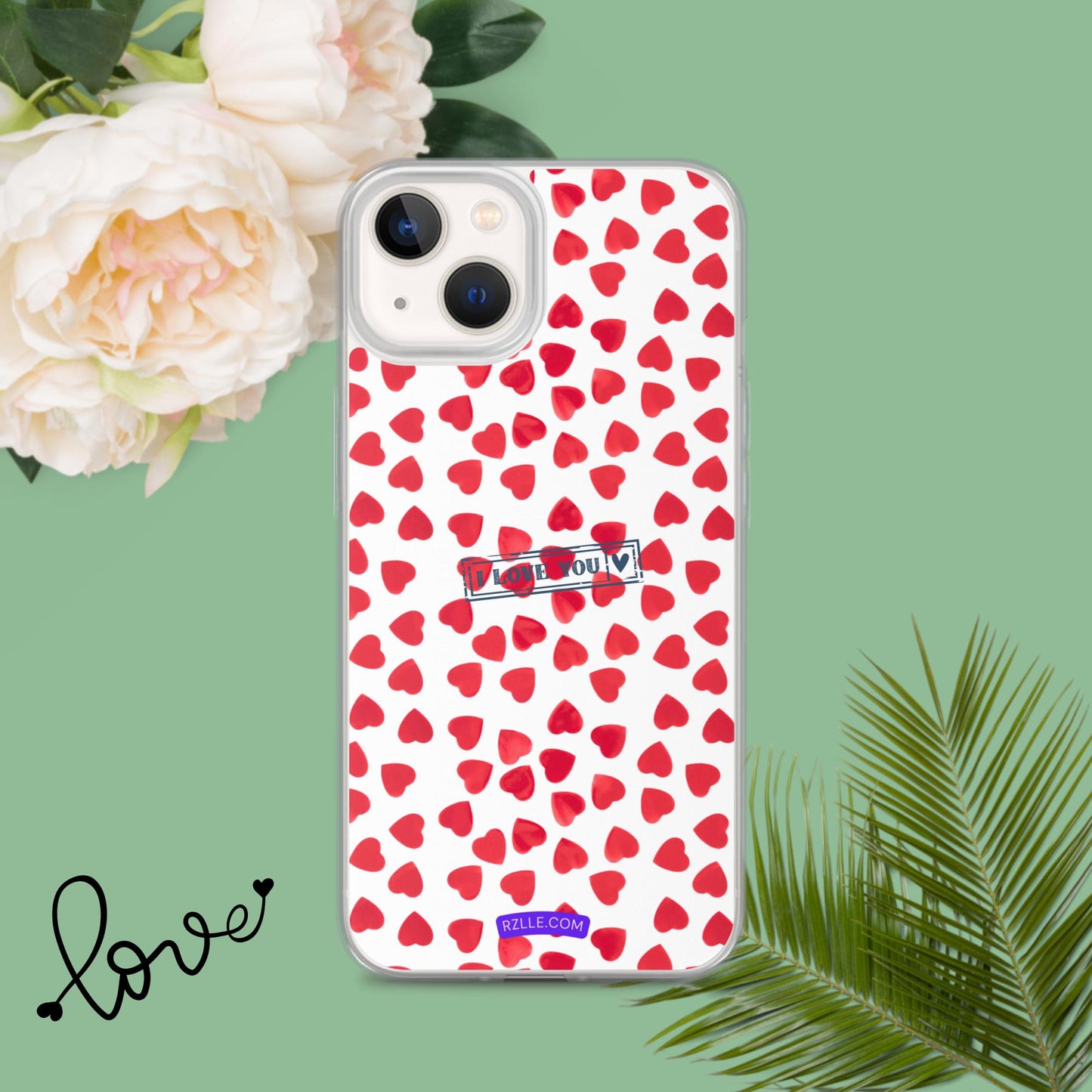 Little Red Hearts Clear Phone Case for iPhone®