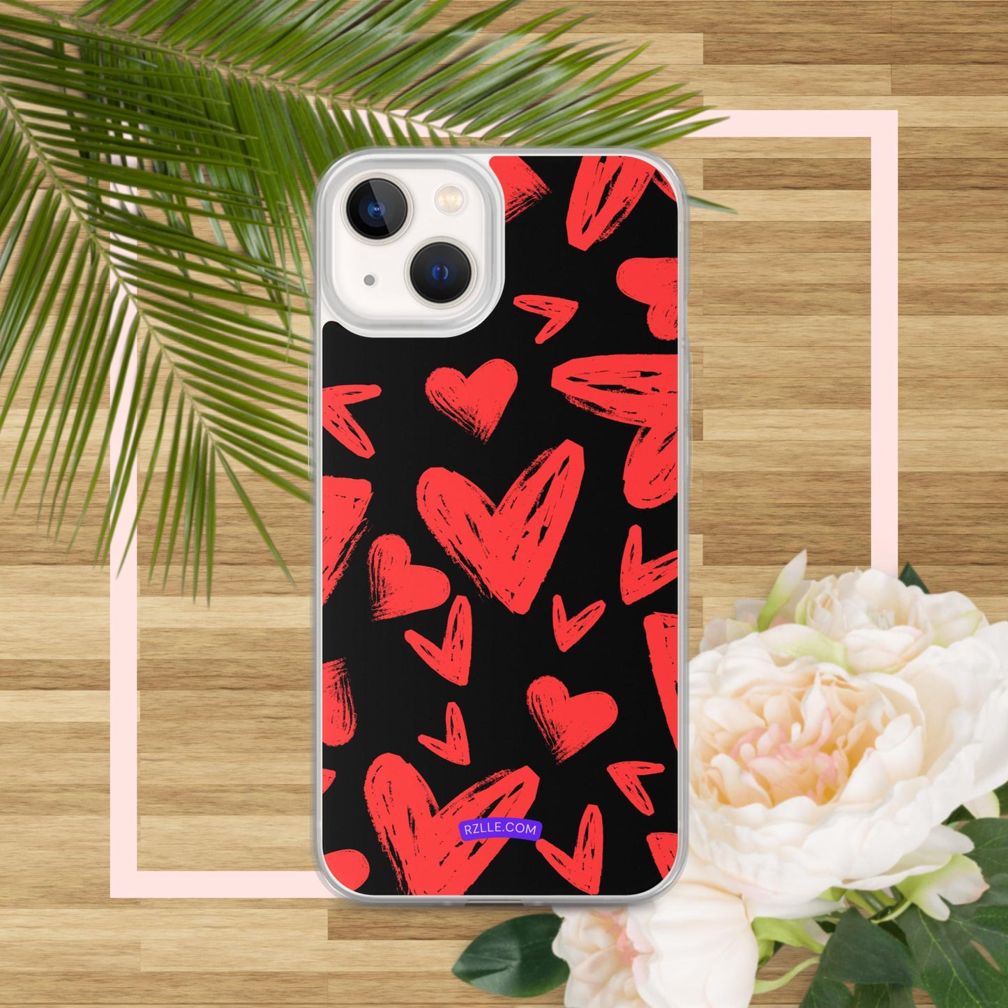 Funky Red Hearts  Clear Phone Case for iPhone®