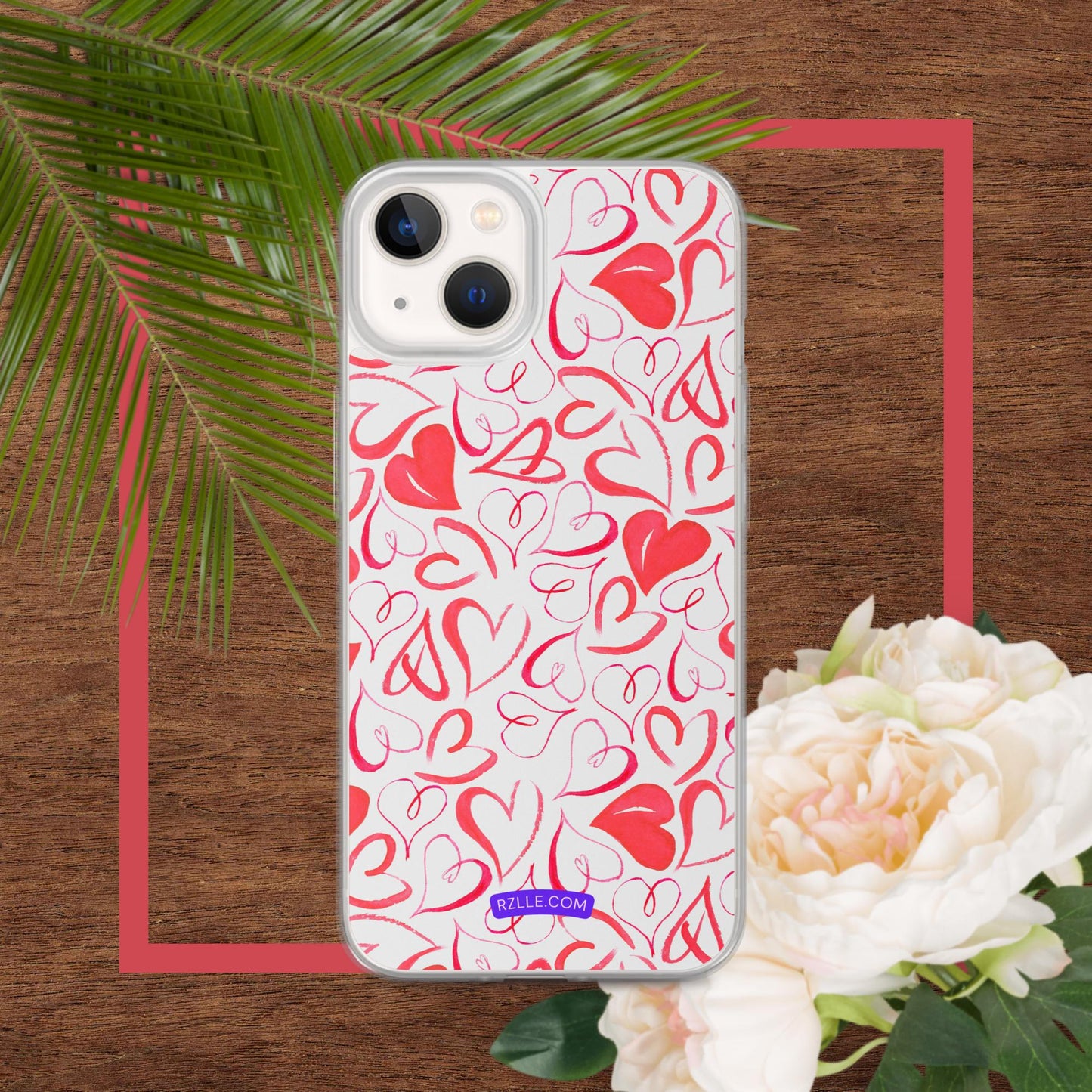 Watercolor Hearts Clear Phone Case for iPhone®