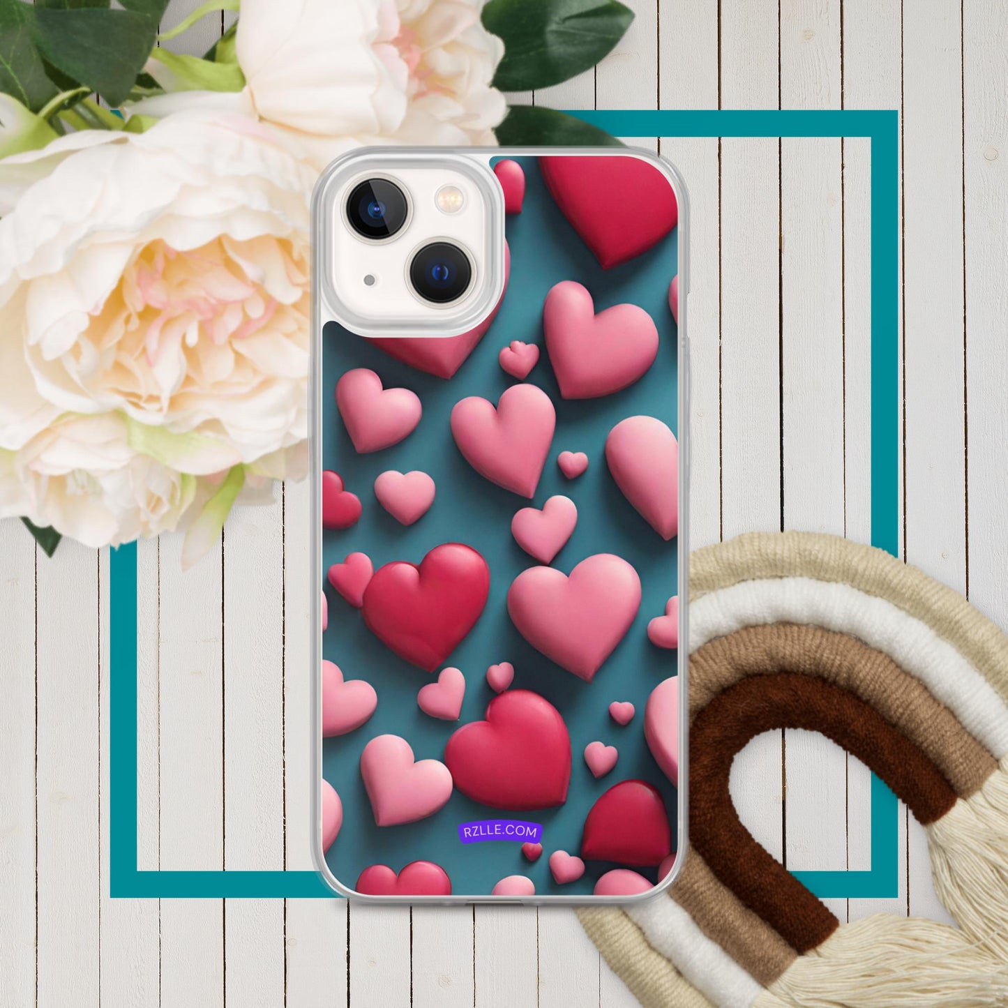 Clay Hearts Clear Phone Case for iPhone®