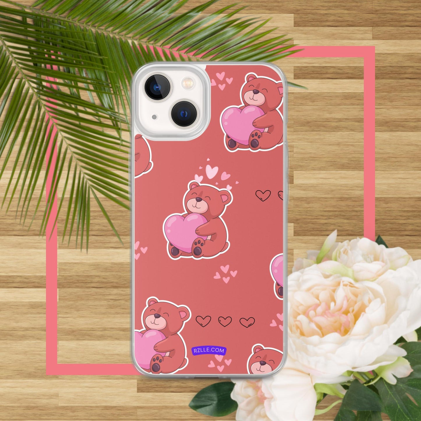 Bear Hug  Heart Clear Phone Case for iPhone®