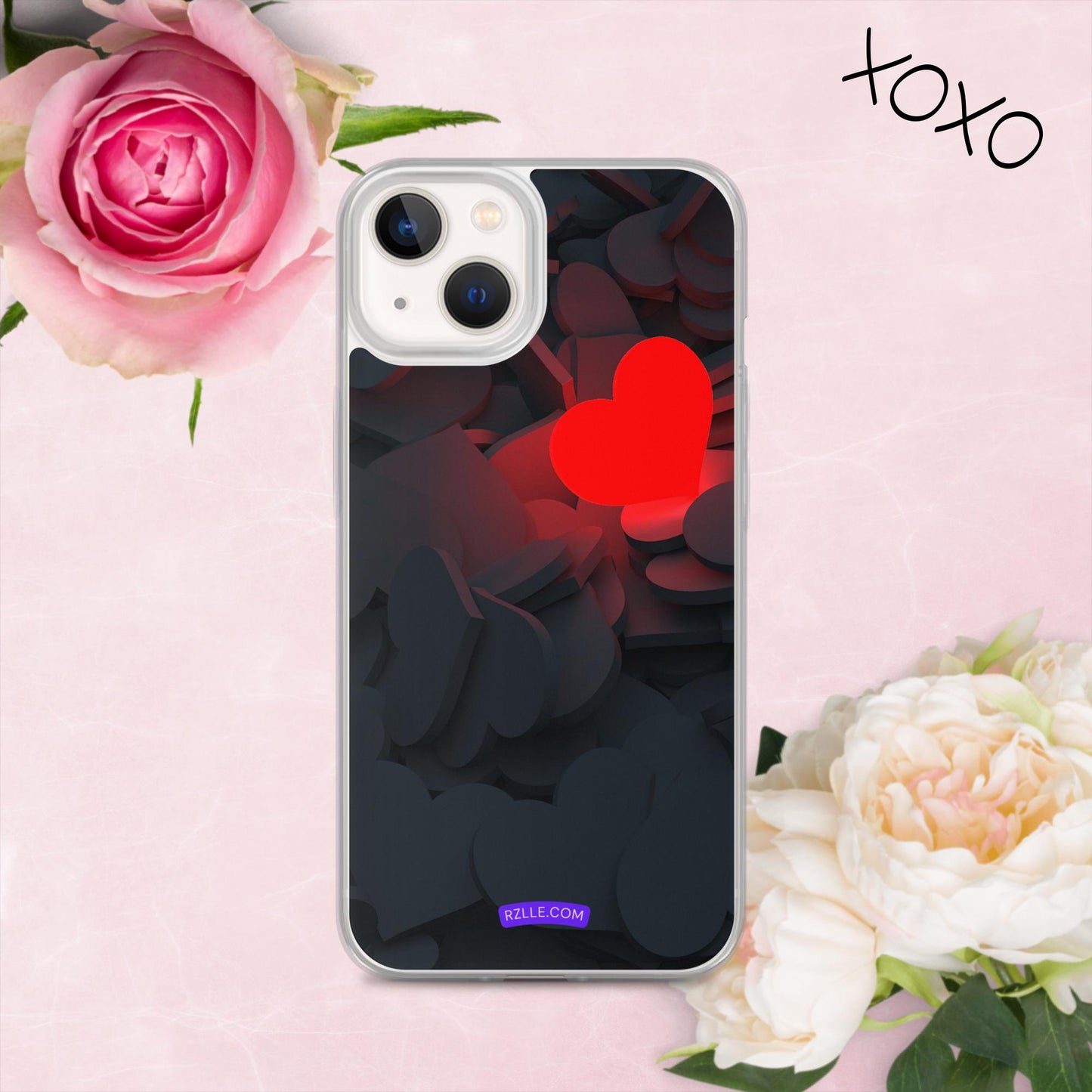 Glowing Heart Clear Phone Case for iPhone®