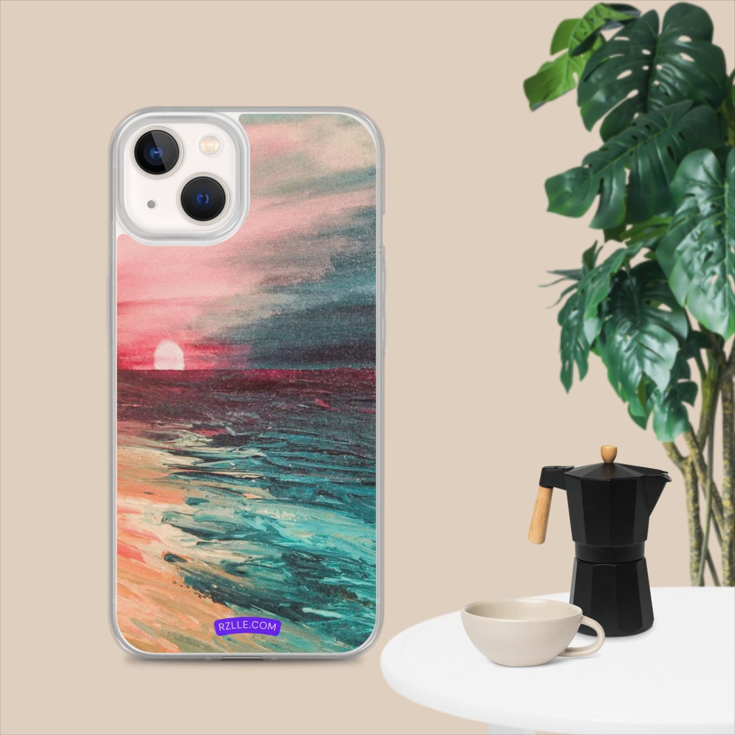 Watercolor Sunset Painting Clear Case for iPhone®