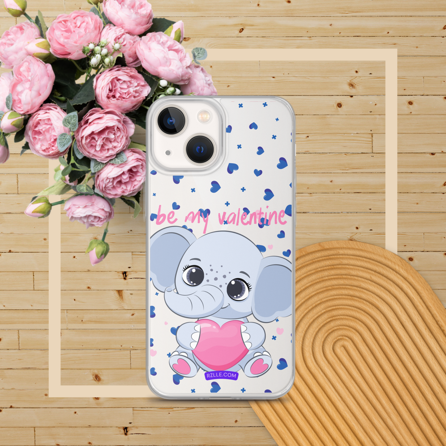 Cute Elephant Be My Valentine Clear Phone Case for iPhone®