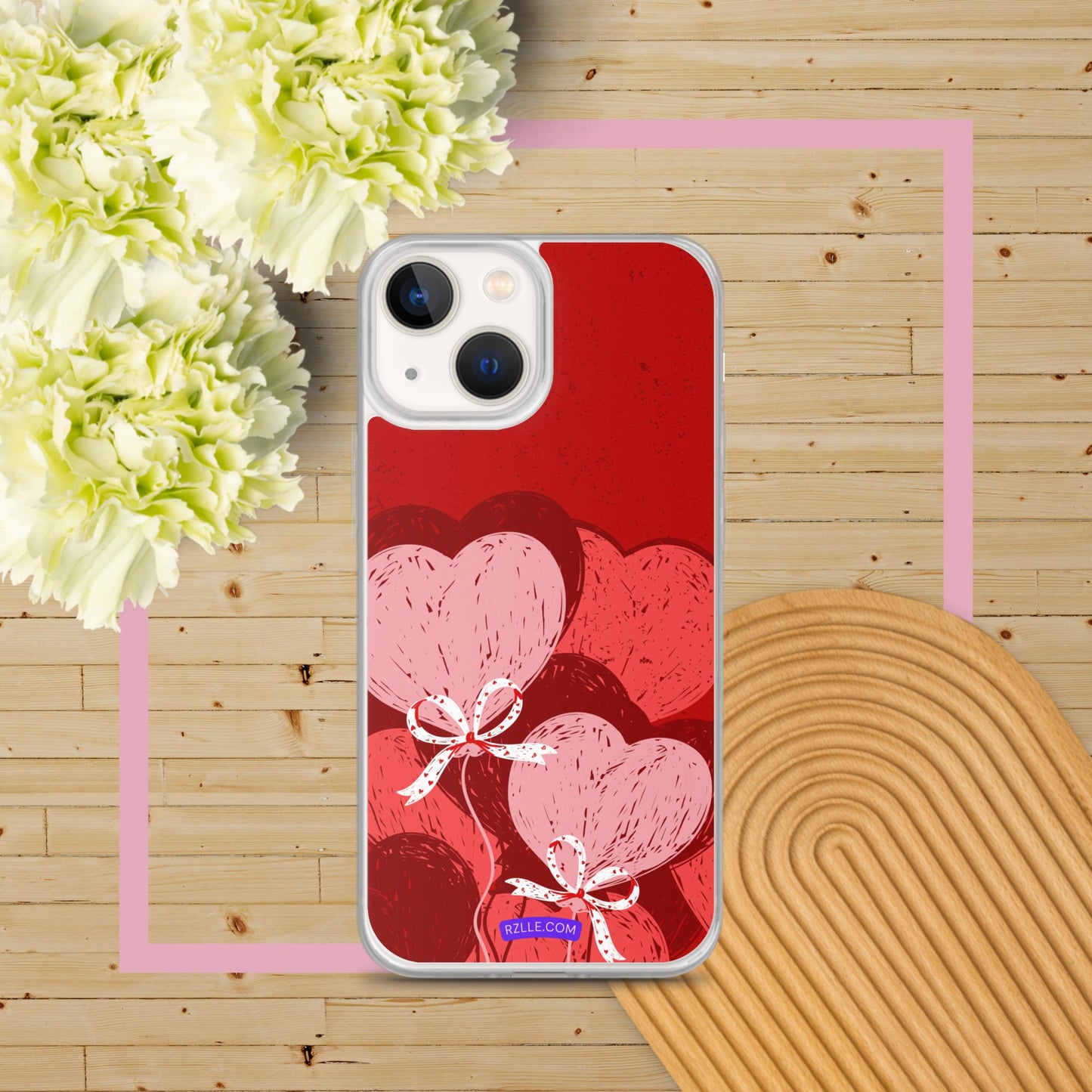 Hearts With Bows Clear Phone Case for iPhone®