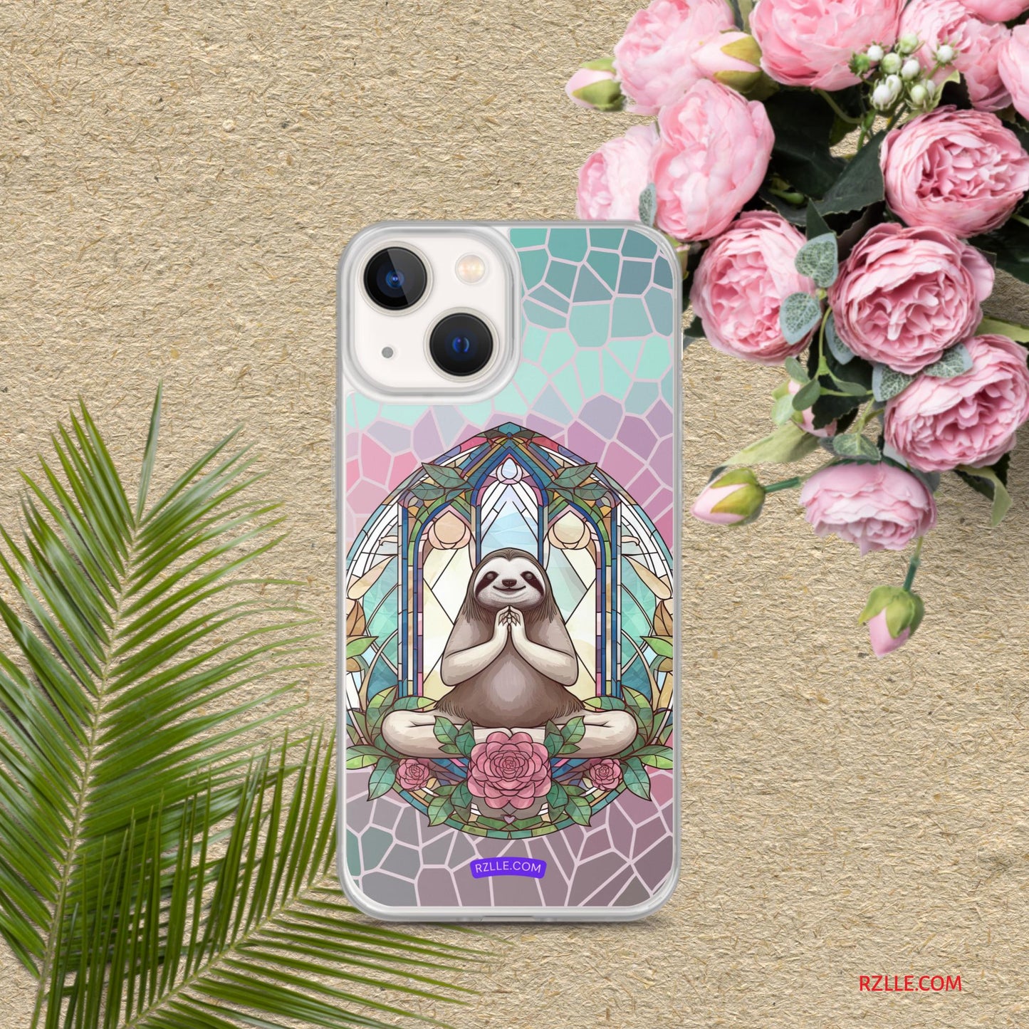 Sloth Stained Glass Clear Phone Case for iPhone®