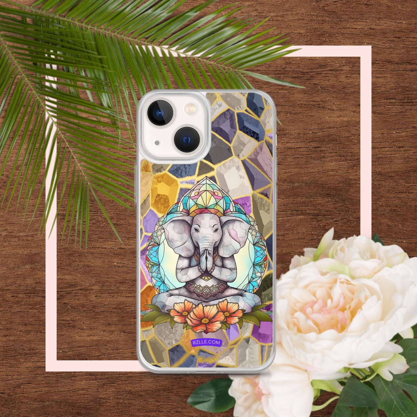 Zen Elephant Stained Glass Clear Phone Case for iPhone®