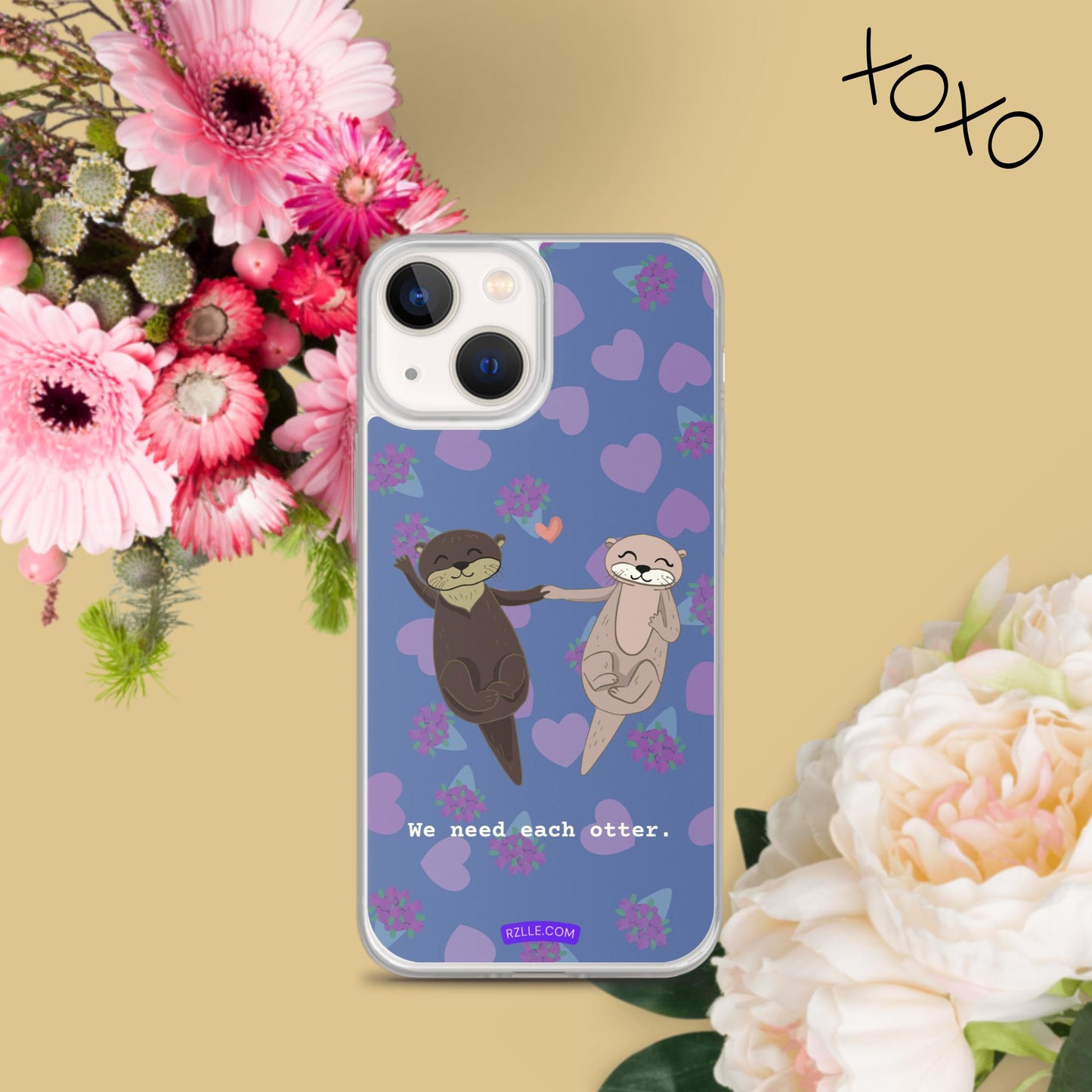 Cute Otters Clear Phone Case for iPhone®