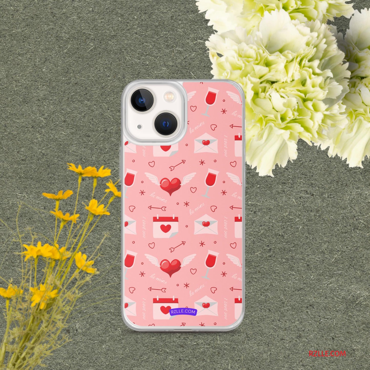 Red Flying Hearts Clear Phone Case for iPhone®