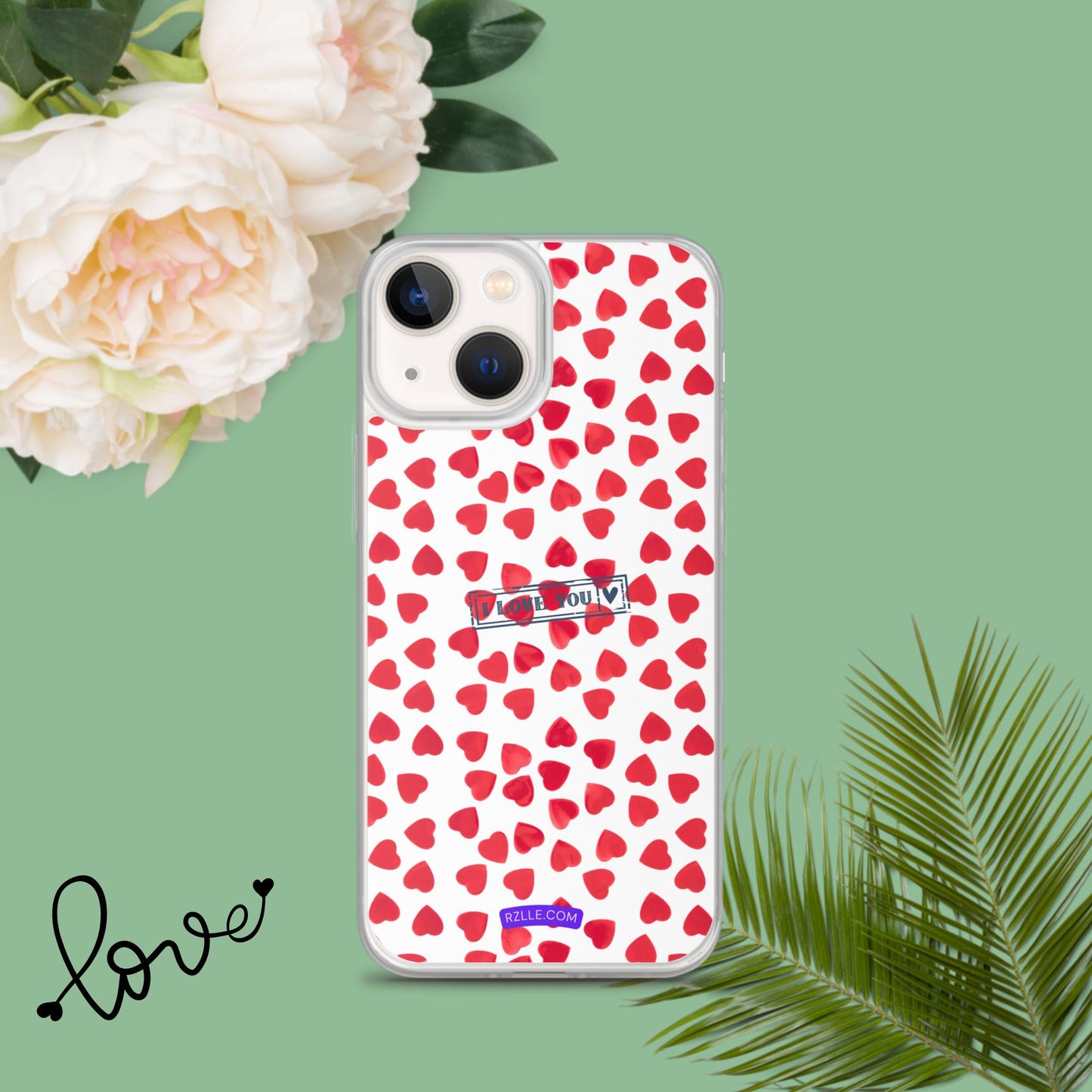 Little Red Hearts Clear Phone Case for iPhone®