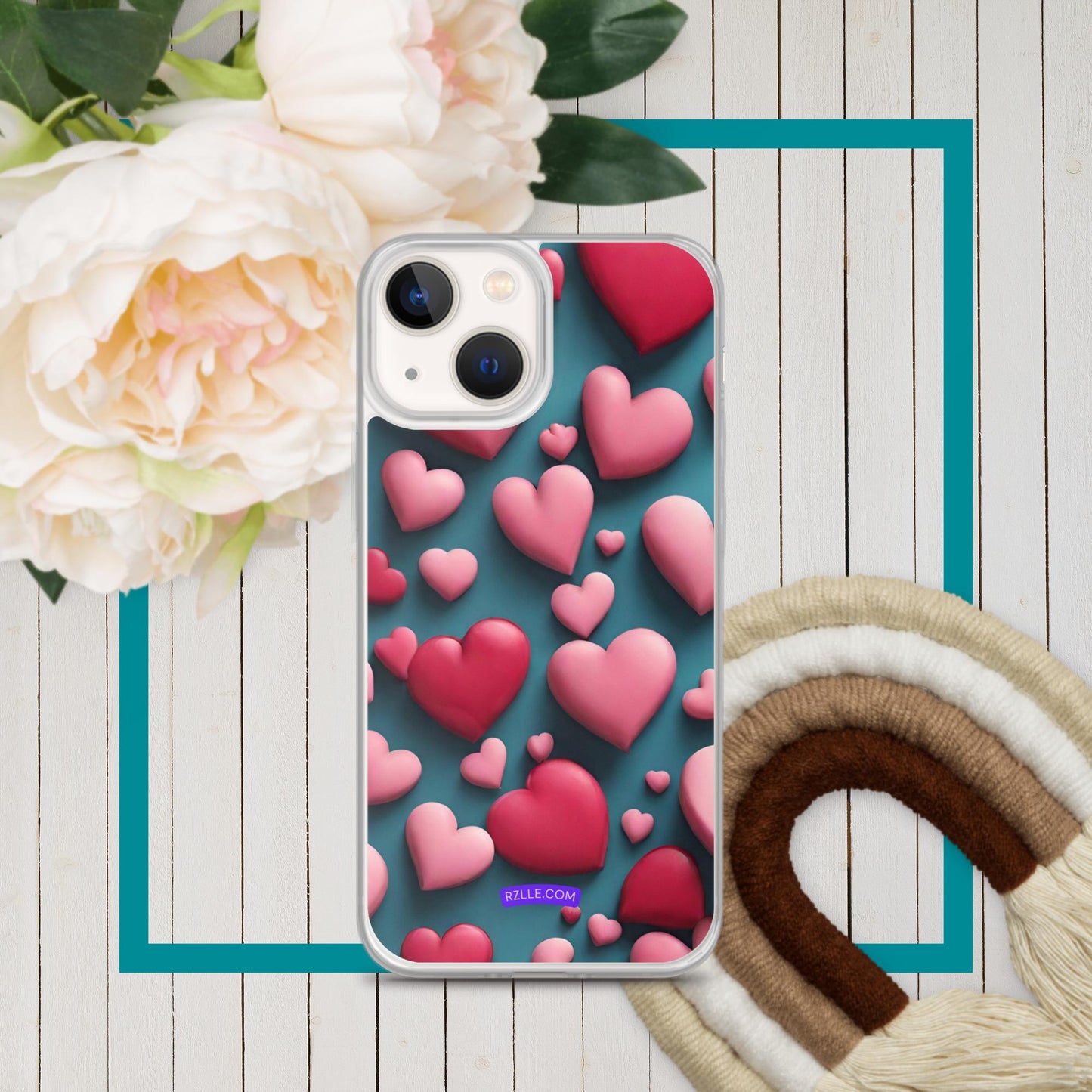 Clay Hearts Clear Phone Case for iPhone®