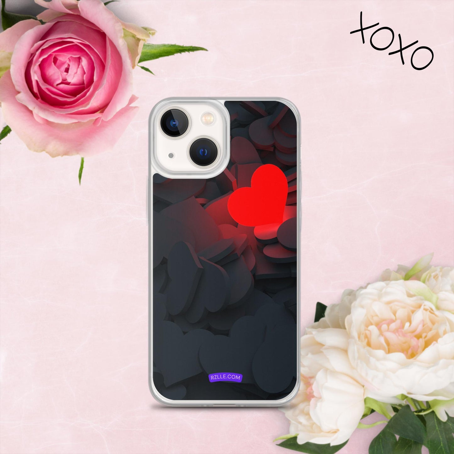 Glowing Heart Clear Phone Case for iPhone®