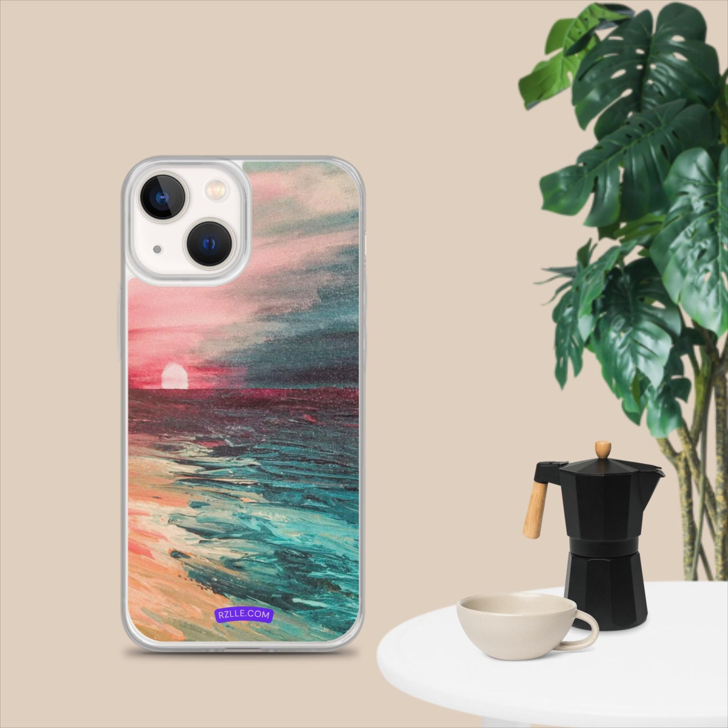 Watercolor Sunset Painting Clear Case for iPhone®