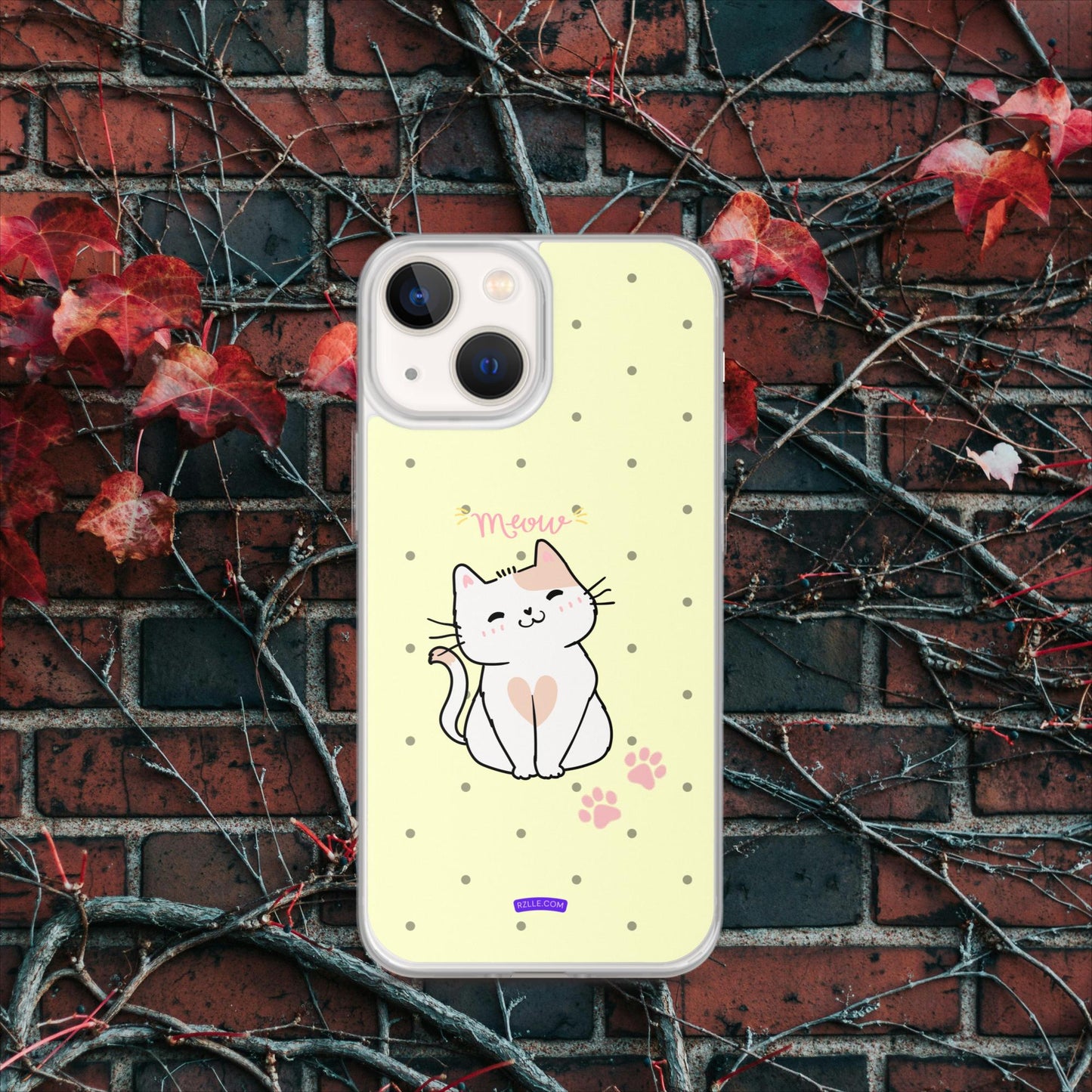 Cute White Cat Clear Case for iPhone®