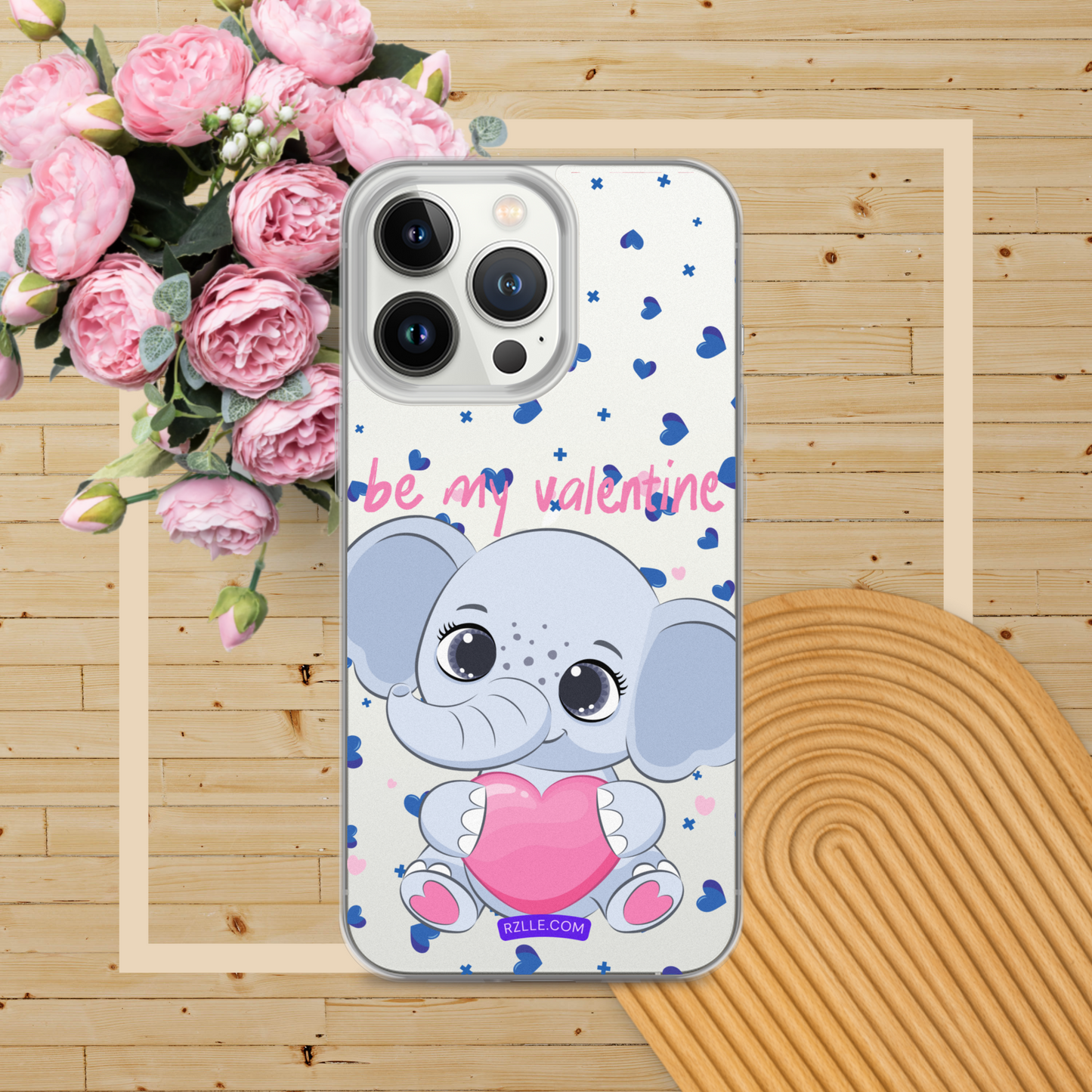 Cute Elephant Be My Valentine Clear Phone Case for iPhone®