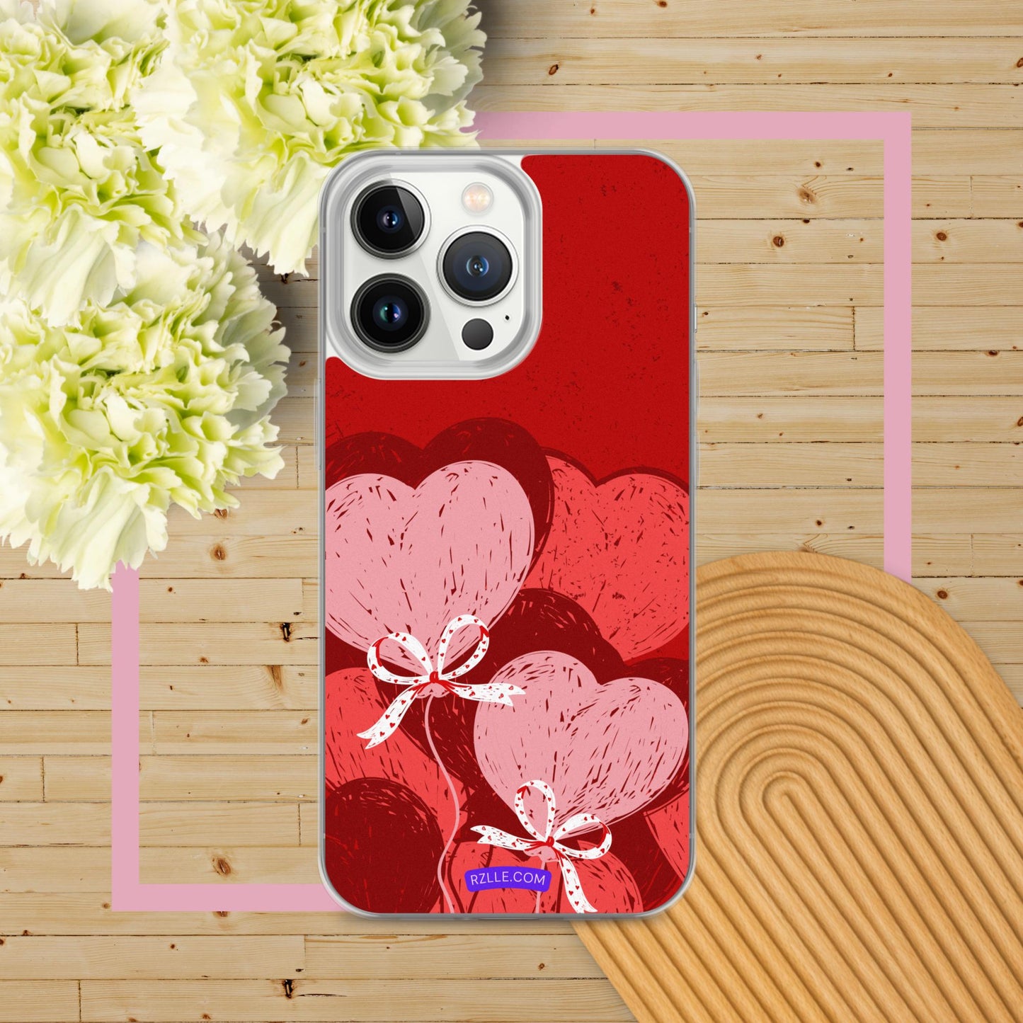 Hearts With Bows Clear Phone Case for iPhone®