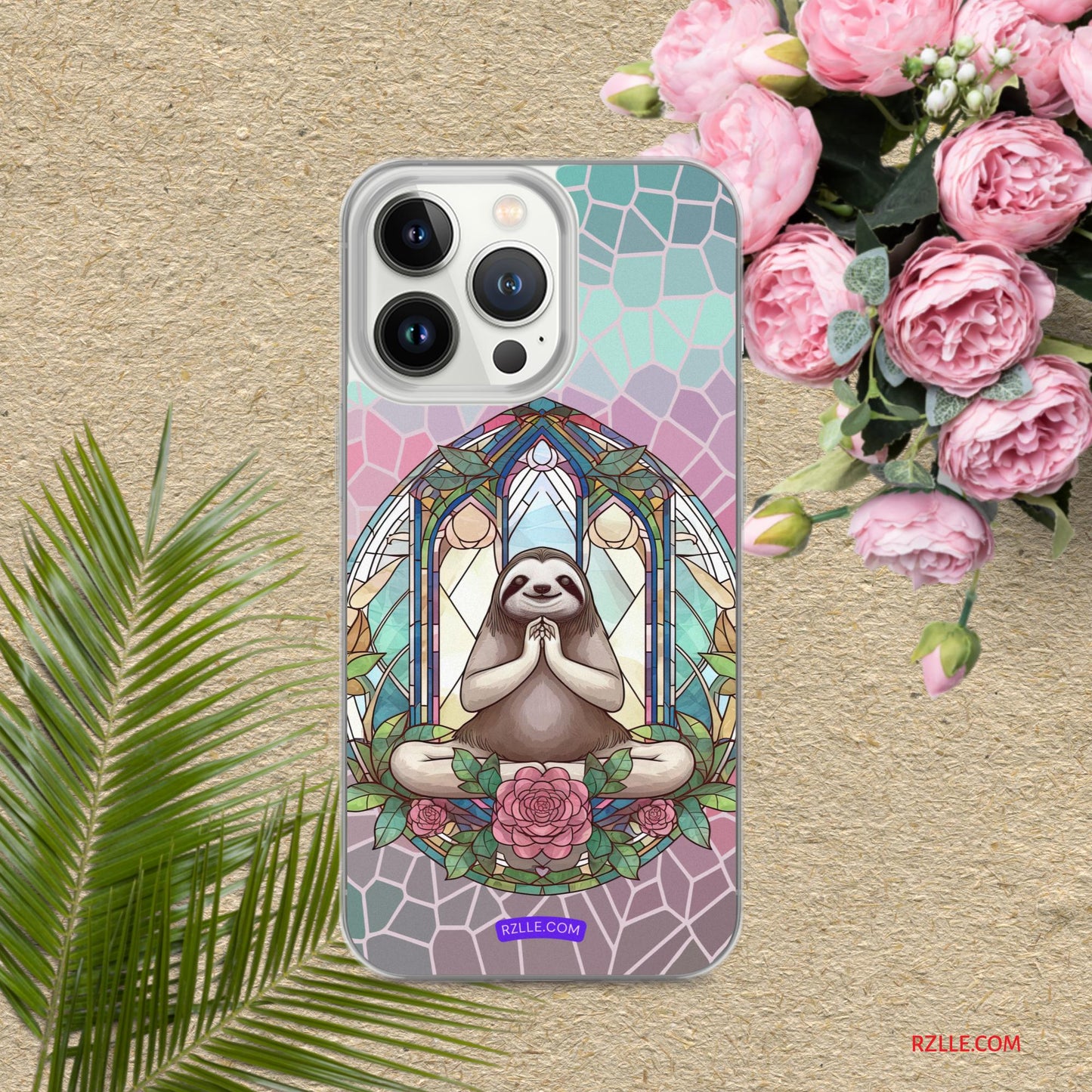 Sloth Stained Glass Clear Phone Case for iPhone®