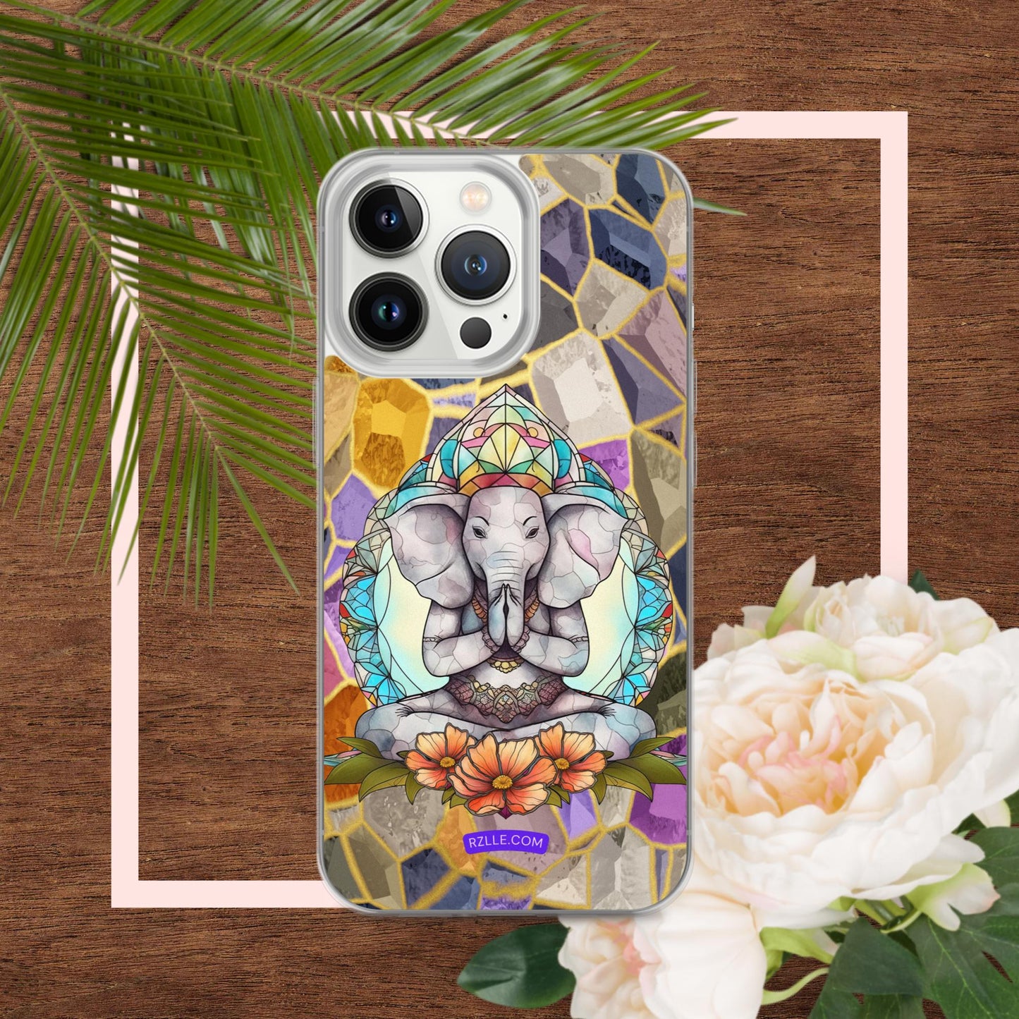 Zen Elephant Stained Glass Clear Phone Case for iPhone®