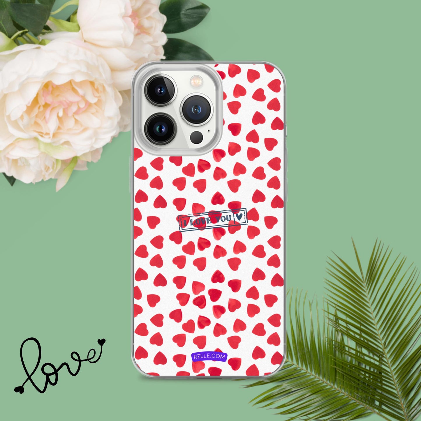 Little Red Hearts Clear Phone Case for iPhone®