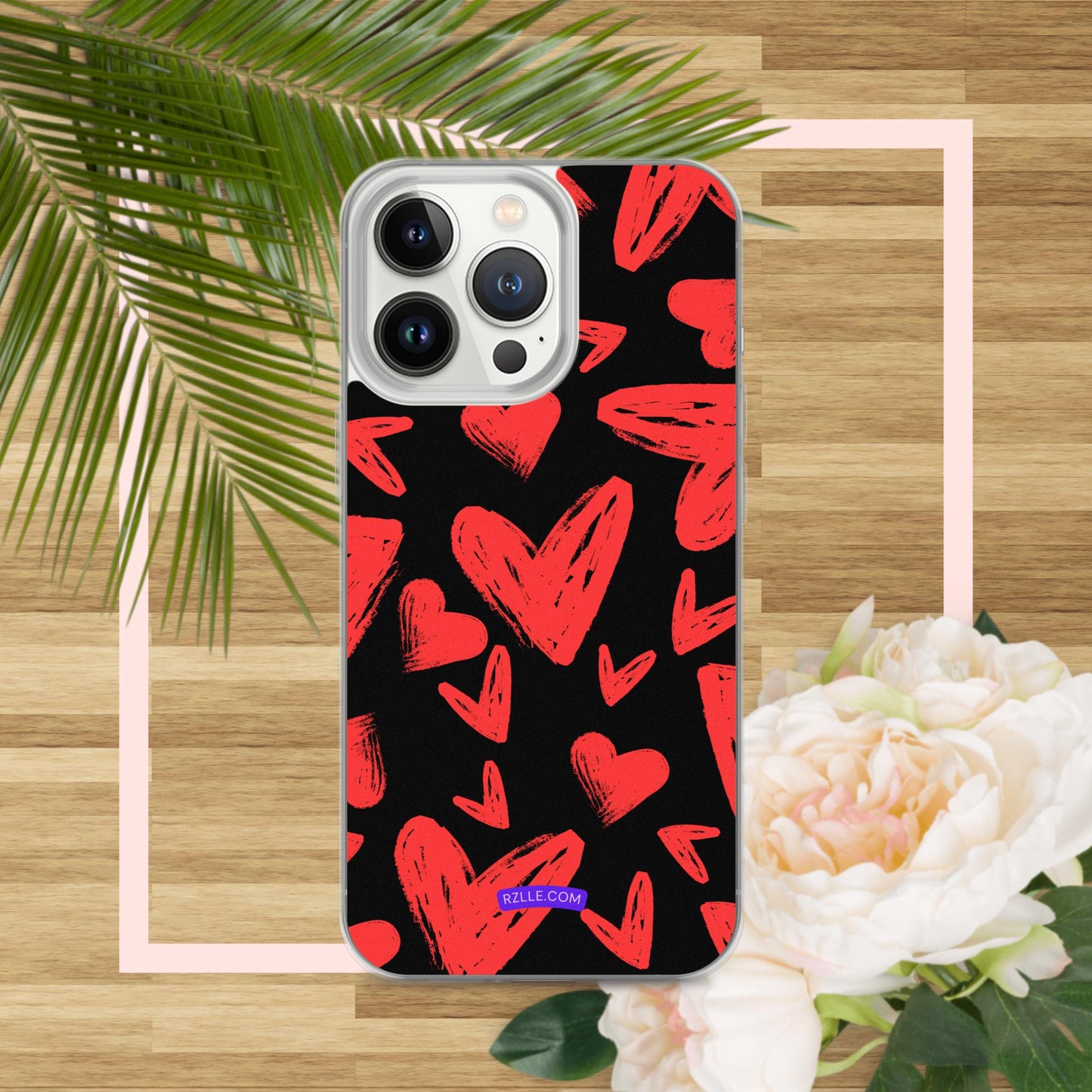 Funky Red Hearts  Clear Phone Case for iPhone®