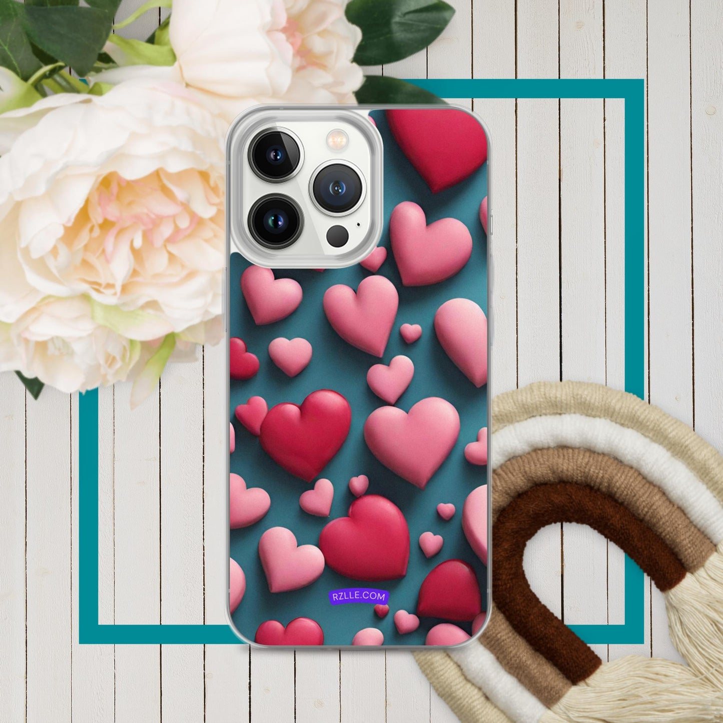 Clay Hearts Clear Phone Case for iPhone®