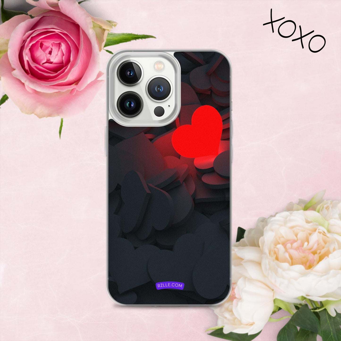 Glowing Heart Clear Phone Case for iPhone®