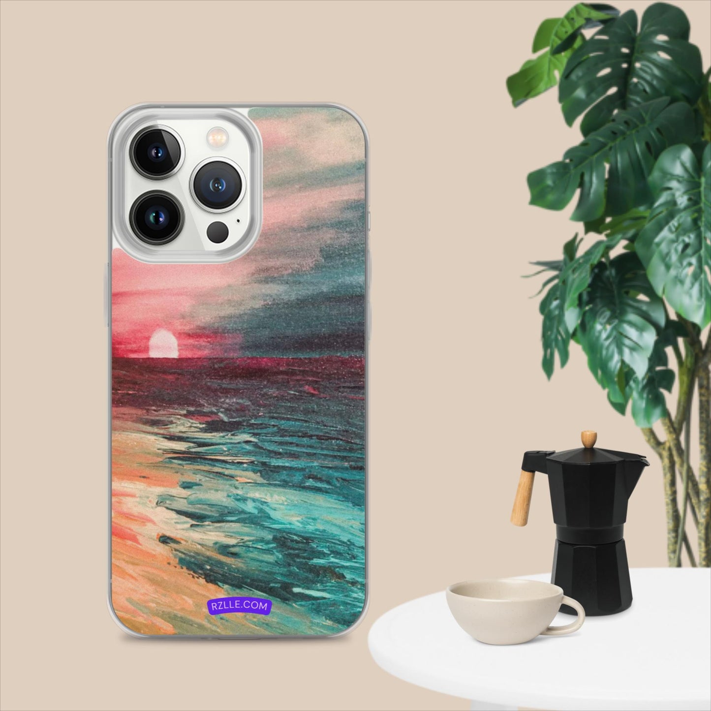 Watercolor Sunset Painting Clear Case for iPhone®